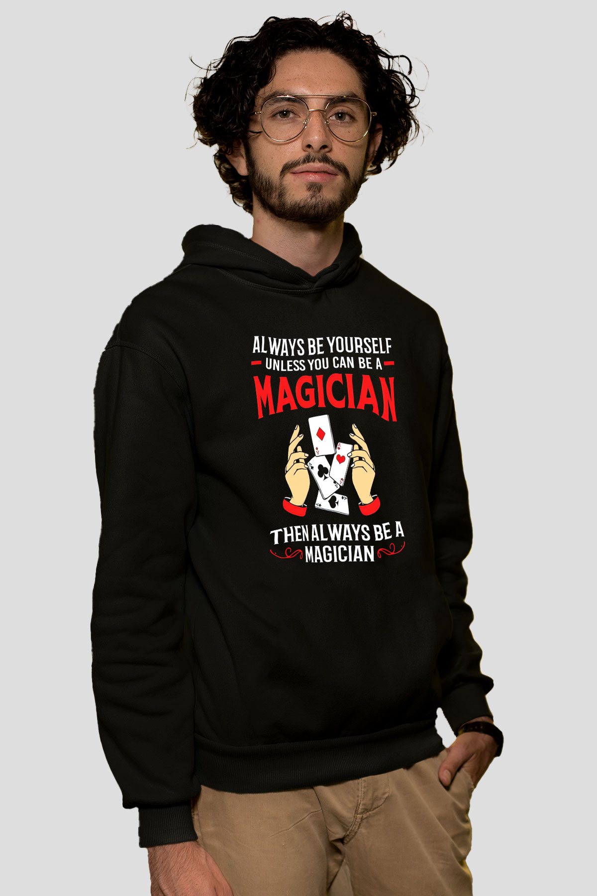 Sihirbaz Siyah Unisex Kapüşonlu Sweatshirt