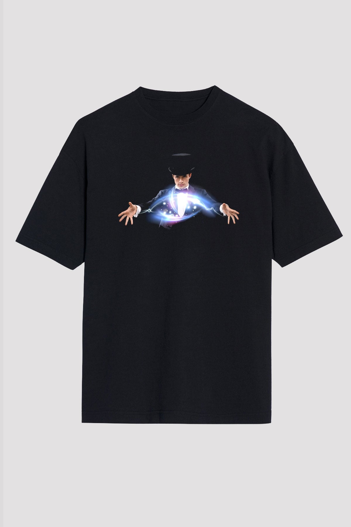 Sihirbaz Siyah Unisex Oversize Tişört T-Shirt