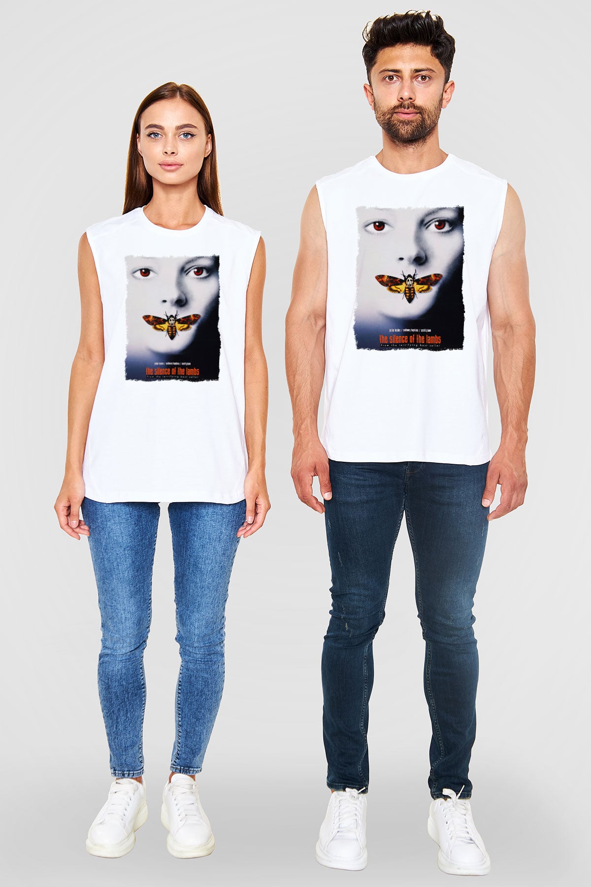 Silence of the Lambs Beyaz Unisex Kolsuz Tişört