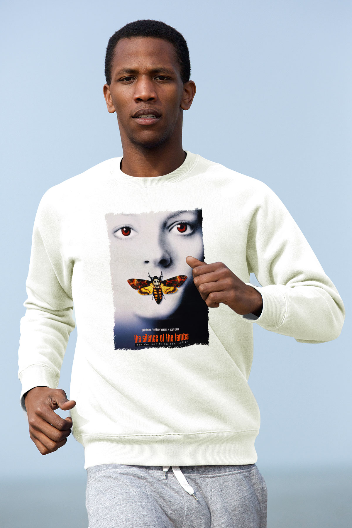 Silence of the Lambs Beyaz Unisex Sweatshirt