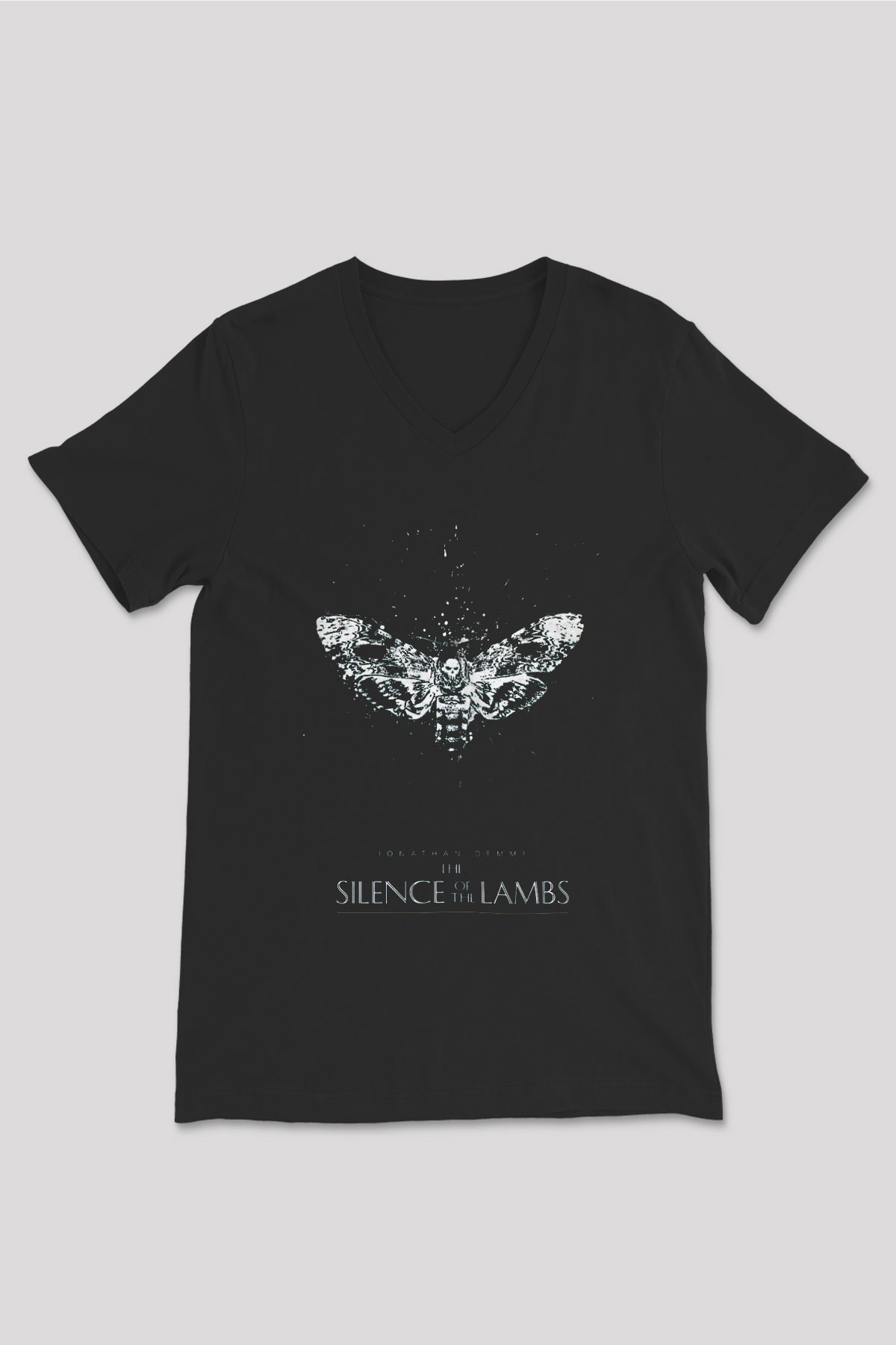 Silence of the Lambs Siyah Unisex V Yaka Tişört
