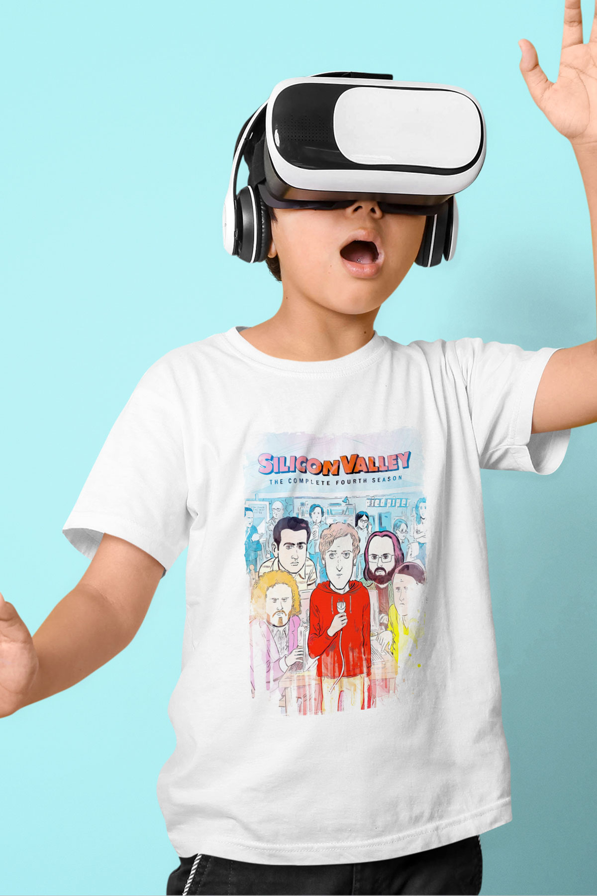 Silicon Valley Beyaz Unisex Çocuk Tişört