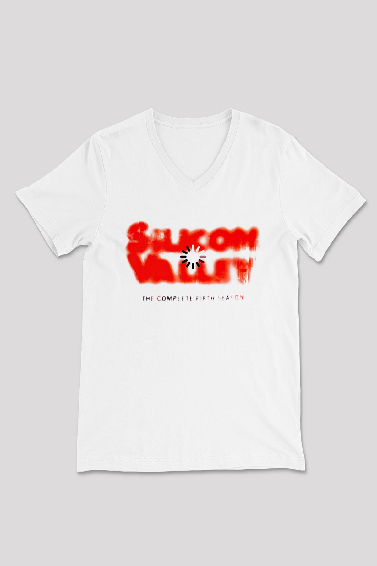 Silicon Valley Beyaz Unisex V Yaka Tişört