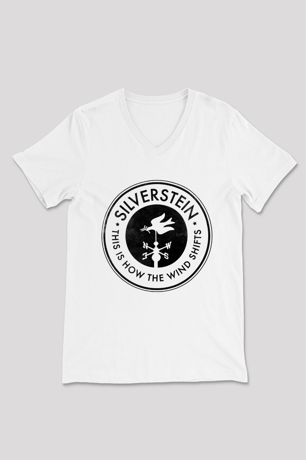 Silverstein Beyaz Unisex V Yaka Tişört T-Shirt