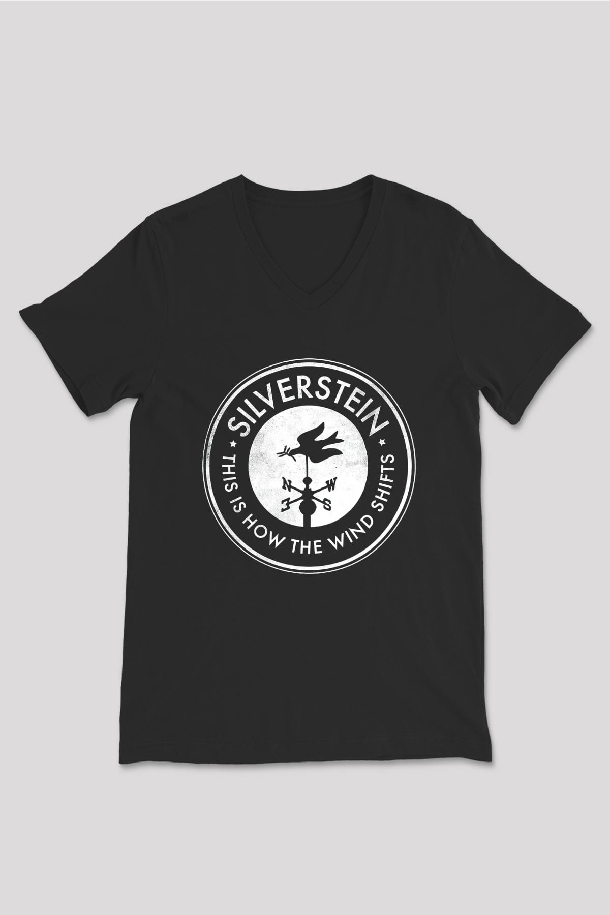 Silverstein Siyah Unisex V Yaka Tişört T-Shirt