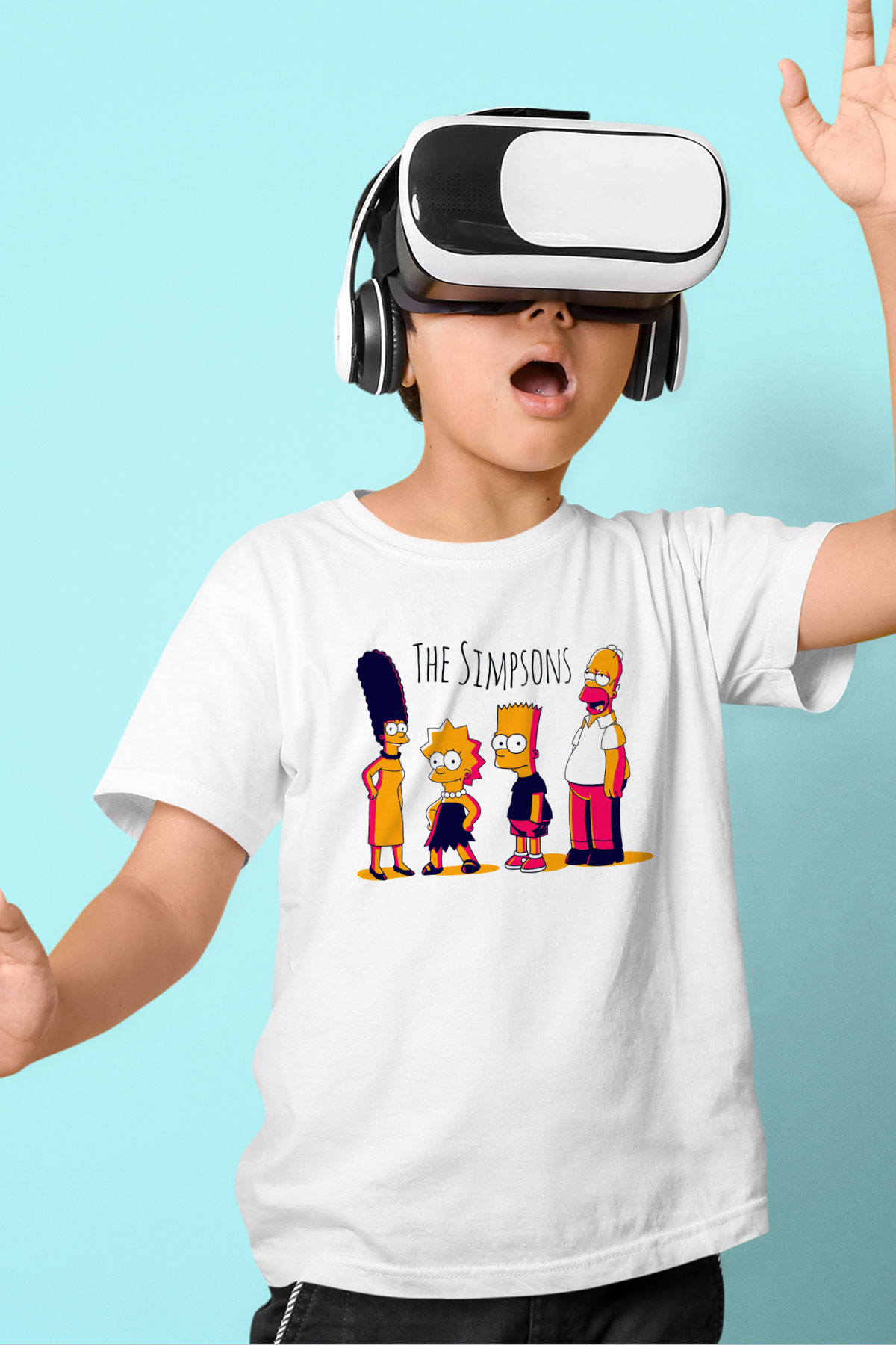 Simpsons Beyaz Unisex Çocuk Tişört