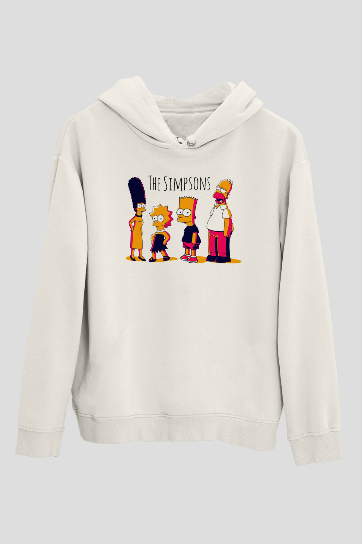 Simpsons Beyaz Unisex Hoodie