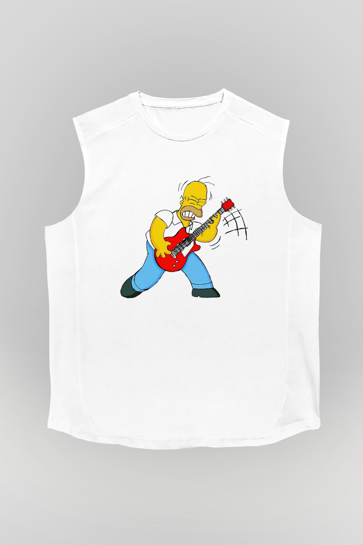 Simpsons Beyaz Unisex Kolsuz Tişört
