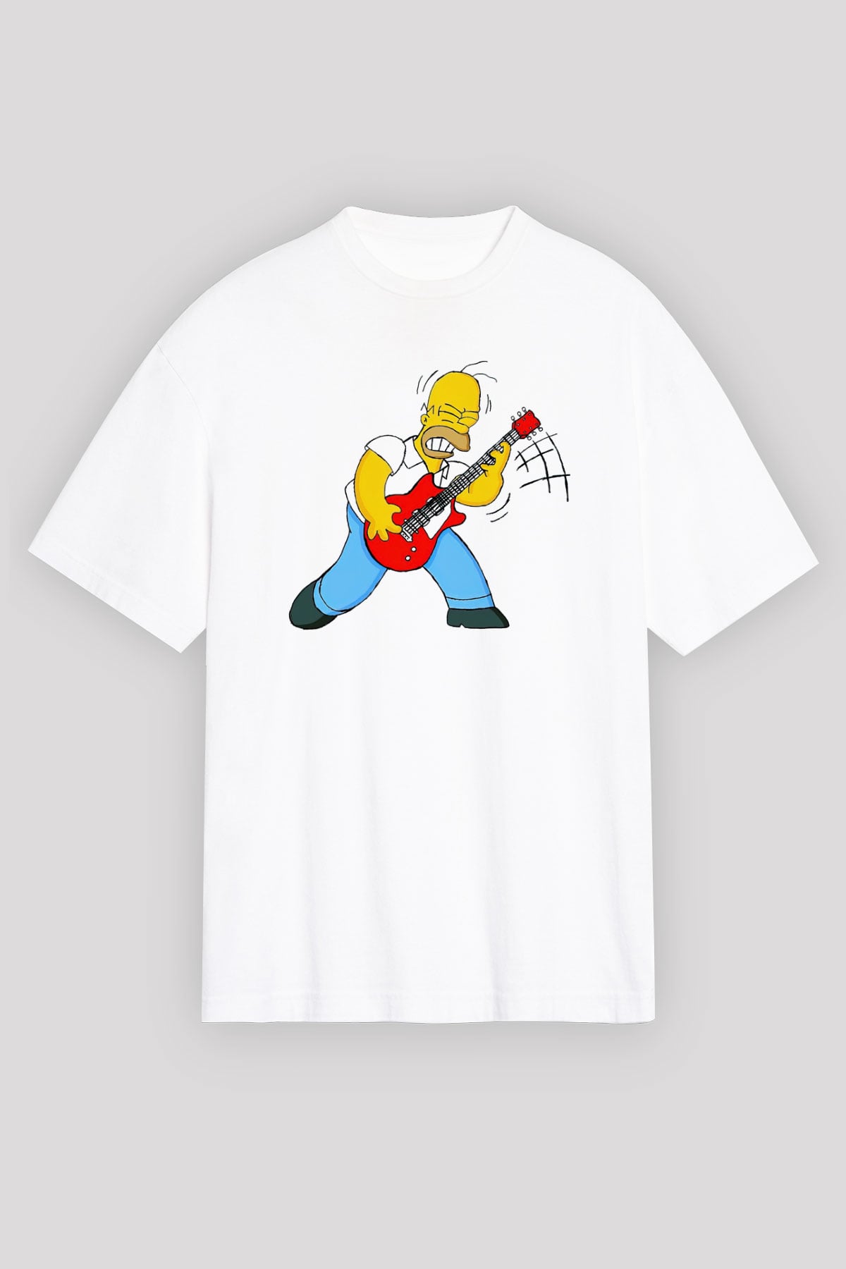 Simpsons Beyaz Unisex Oversize Tişört T-Shirt