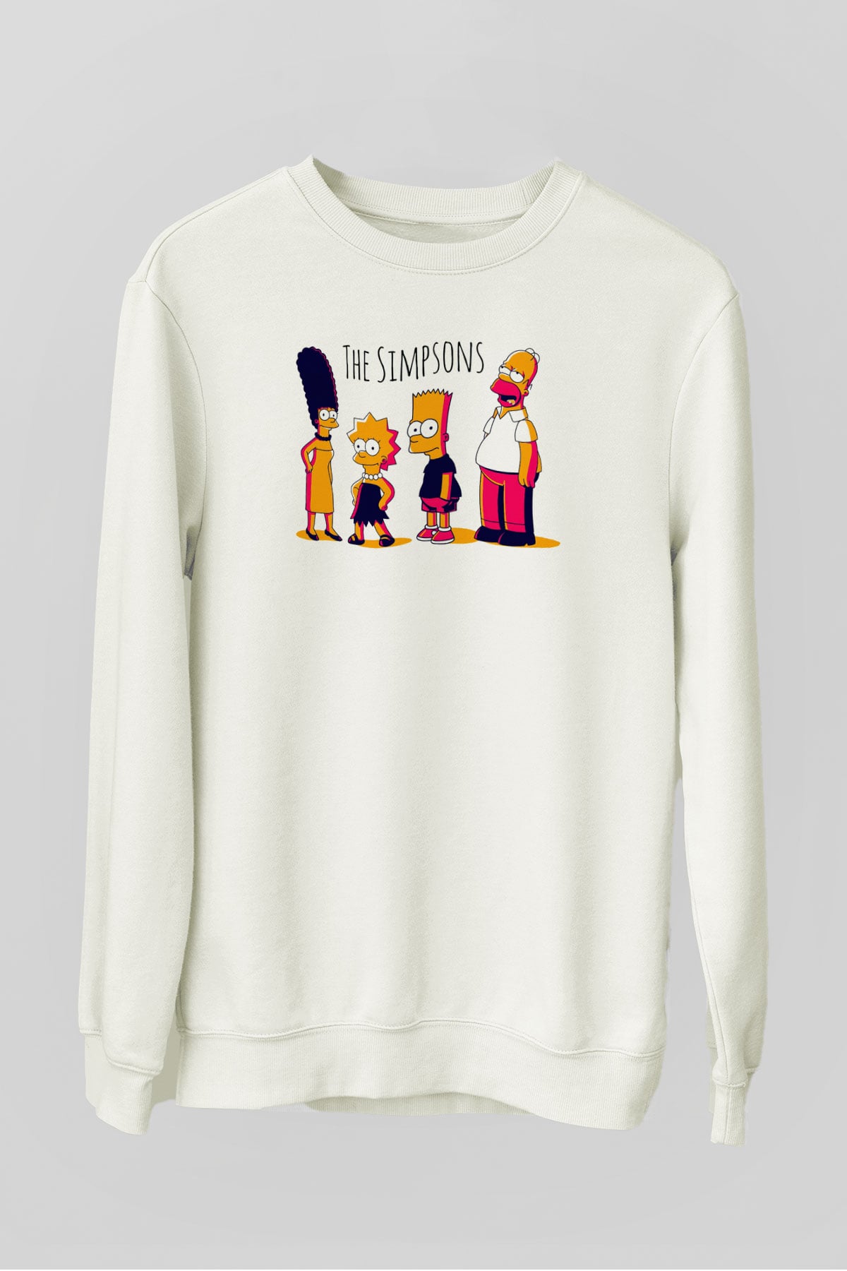 Simpsons Beyaz Unisex Sweatshirt
