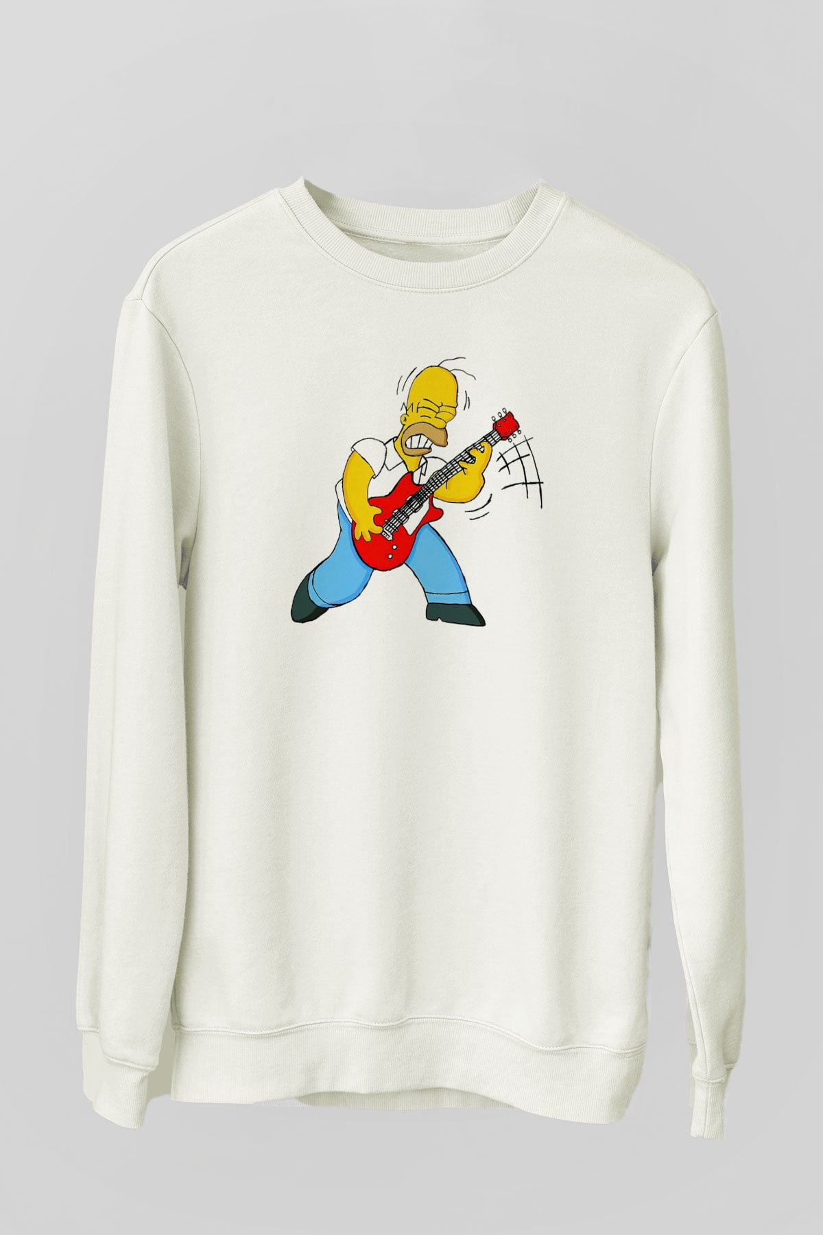 Simpsons Beyaz Unisex Sweatshirt