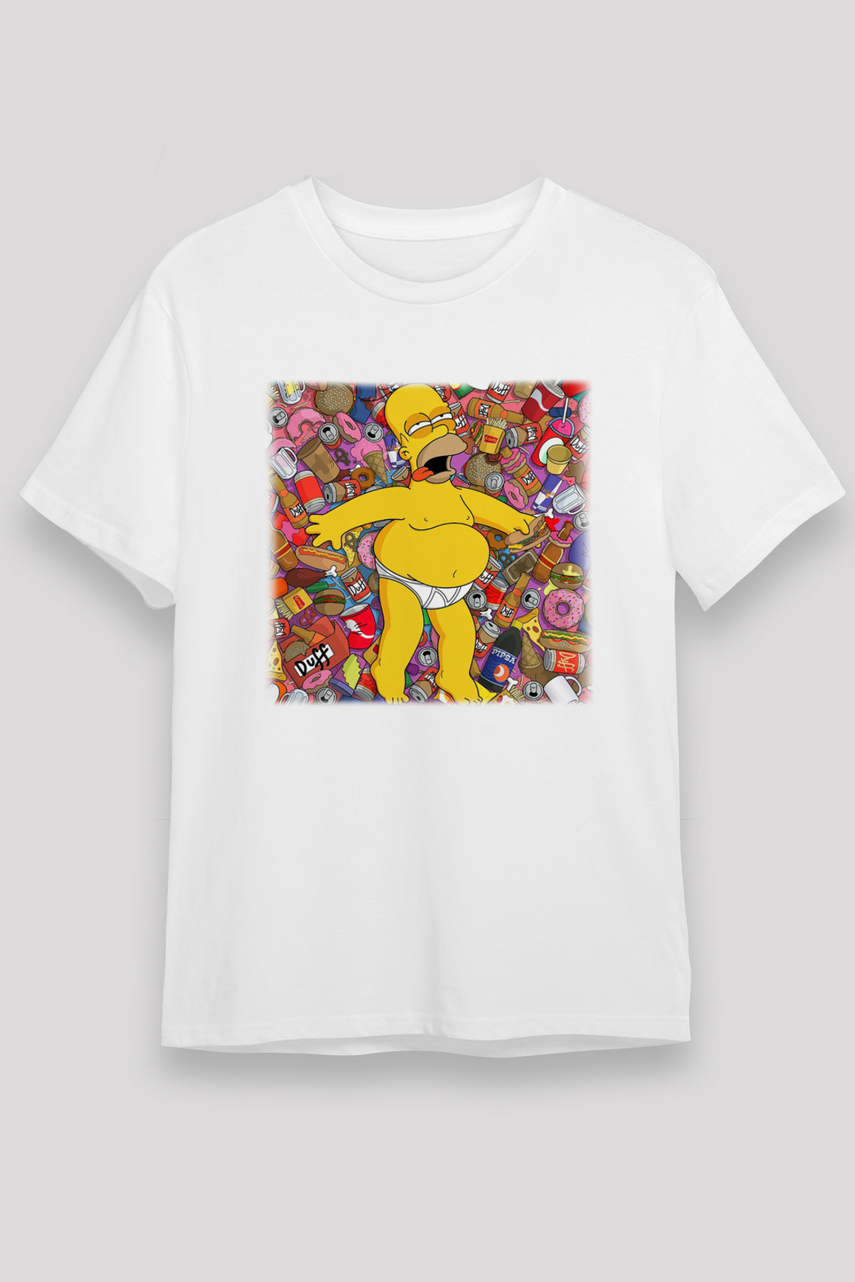 Simpsons Beyaz Unisex Tişört T-Shirt