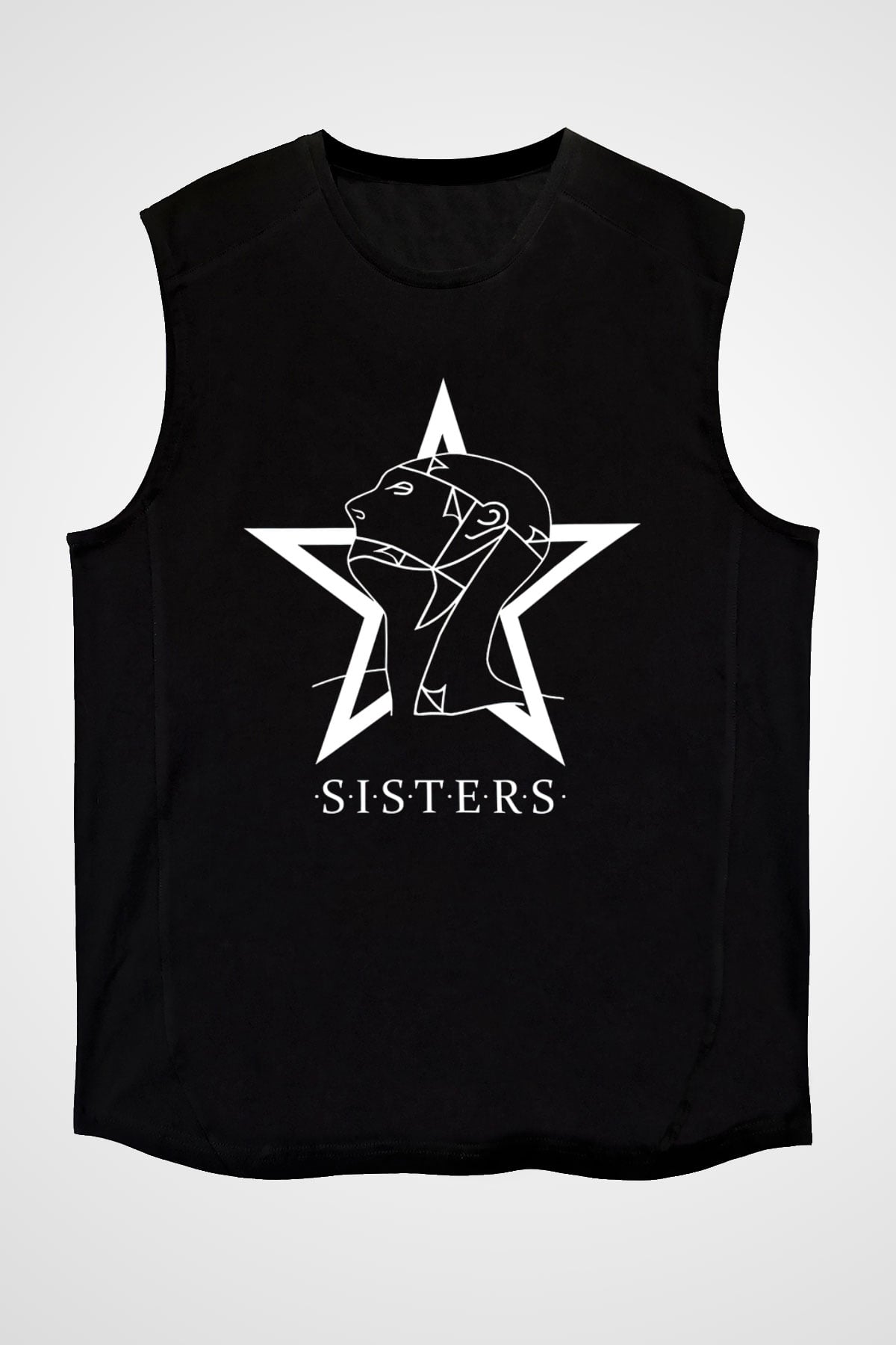 Sisters Of Mercy Baskılı Unisex Siyah Kolsuz Tişört - Tshirt