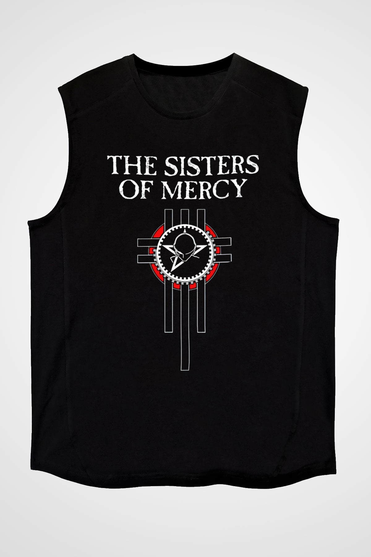 Sisters Of Mercy Baskılı Unisex Siyah Kolsuz Tişört - Tshirt