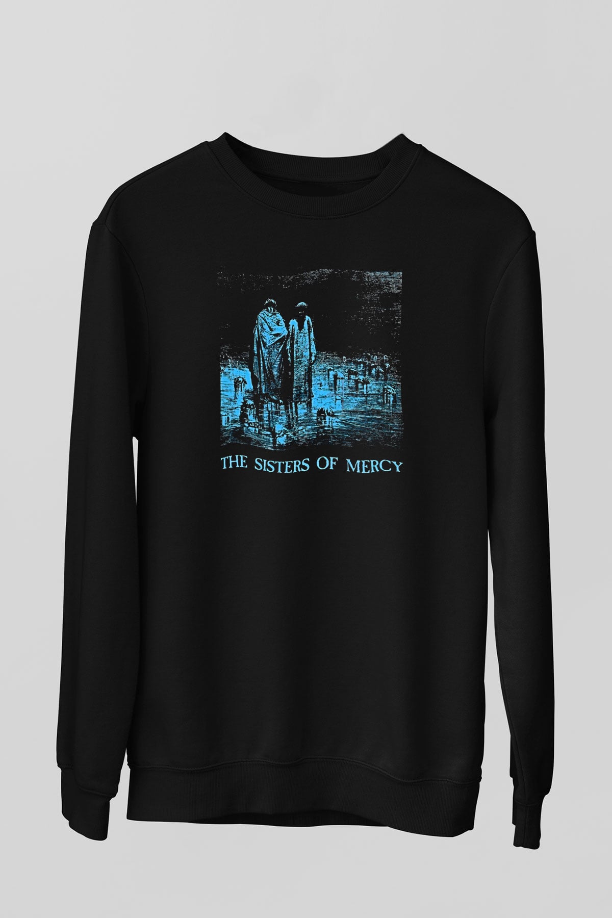 Sisters Of Mercy Baskılı Unisex Siyah Sweatshirt