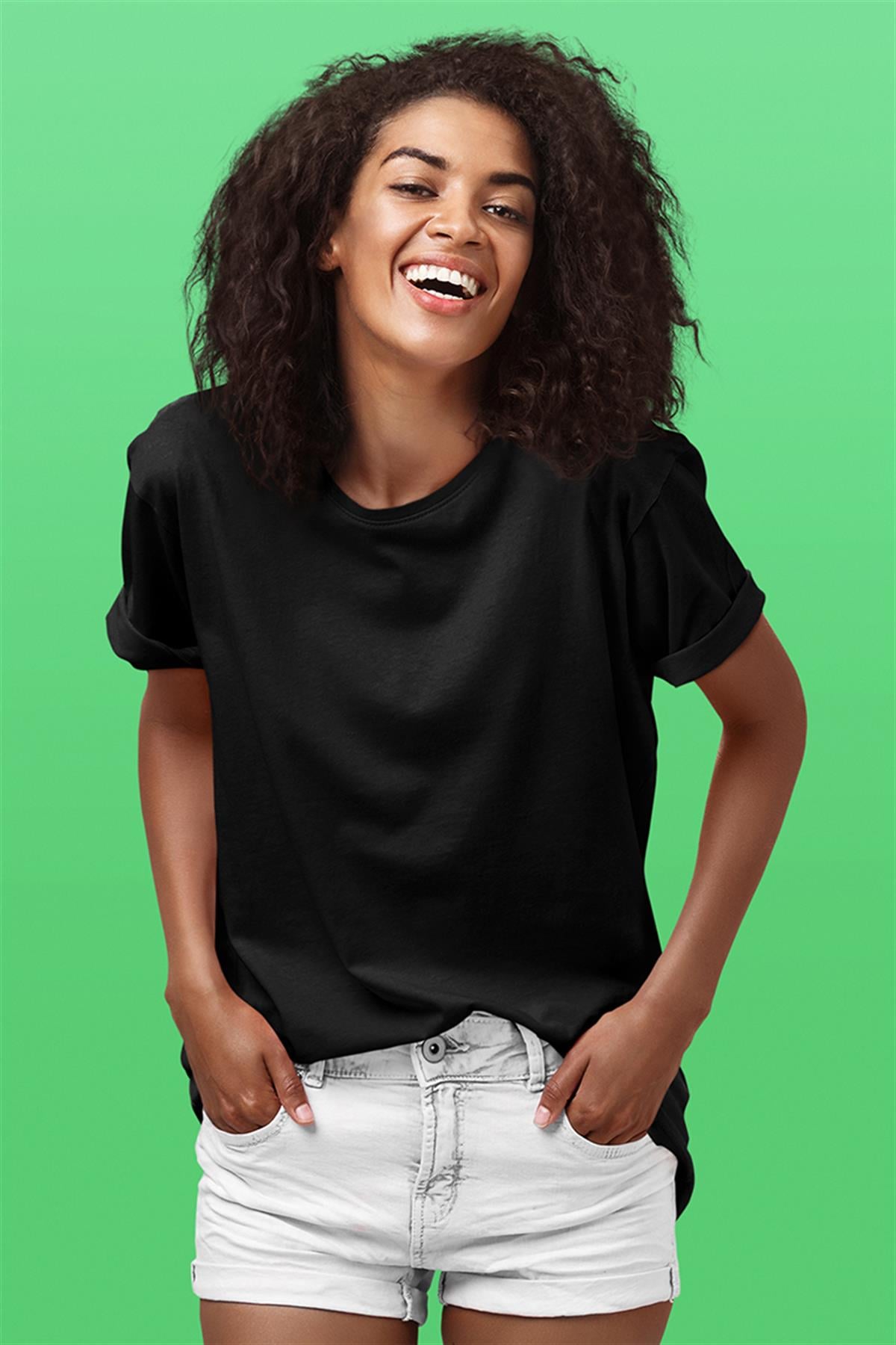 Siyah Basic Unisex Tişört T-Shirt - TişörtFabrikası