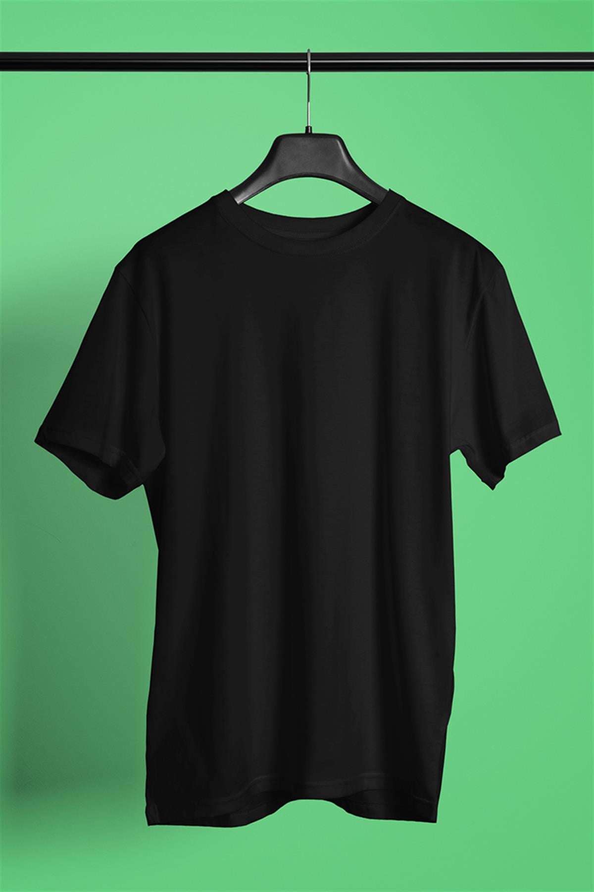 Siyah Basic Unisex Tişört T-Shirt - TişörtFabrikası