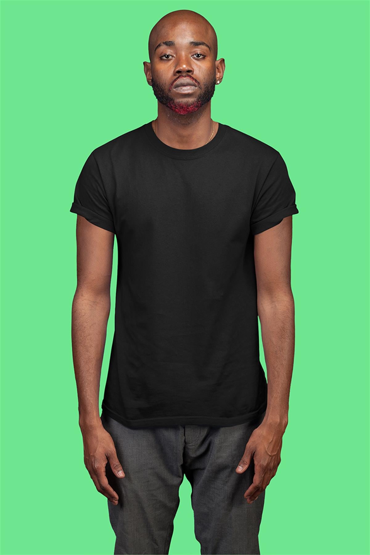 Siyah Basic Unisex Tişört T-Shirt - TişörtFabrikası