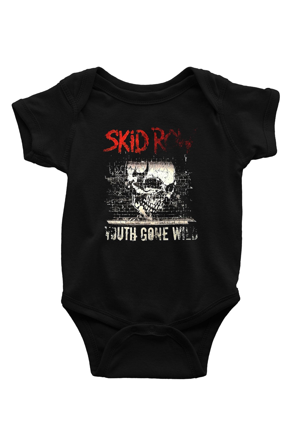 Skid Row Baskılı Unisex Siyah Bebek Body - Zıbın