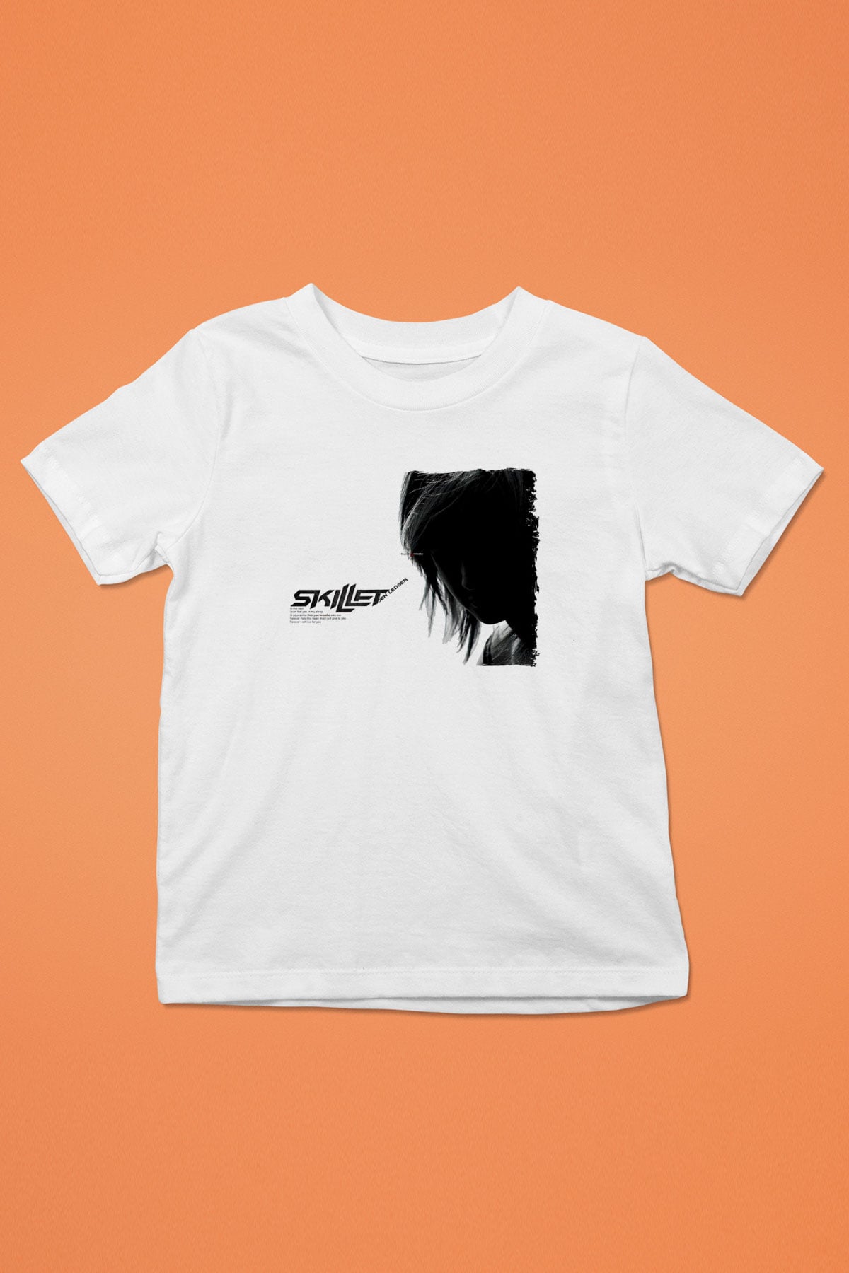 Skillet Baskılı Beyaz Unisex Beyaz Çocuk Tişört - Tshirt