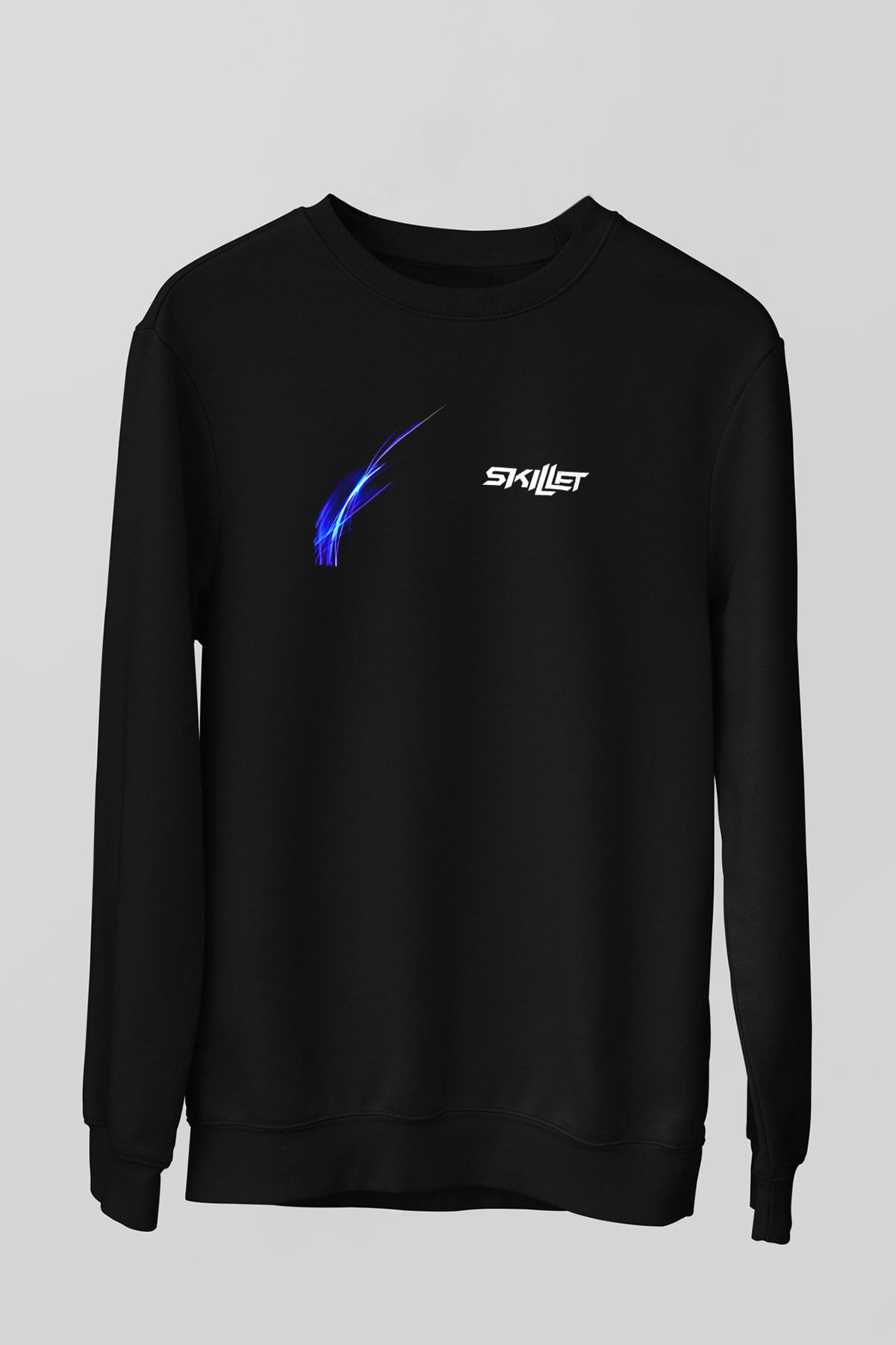 Skillet Baskılı Unisex Siyah Sweatshirt