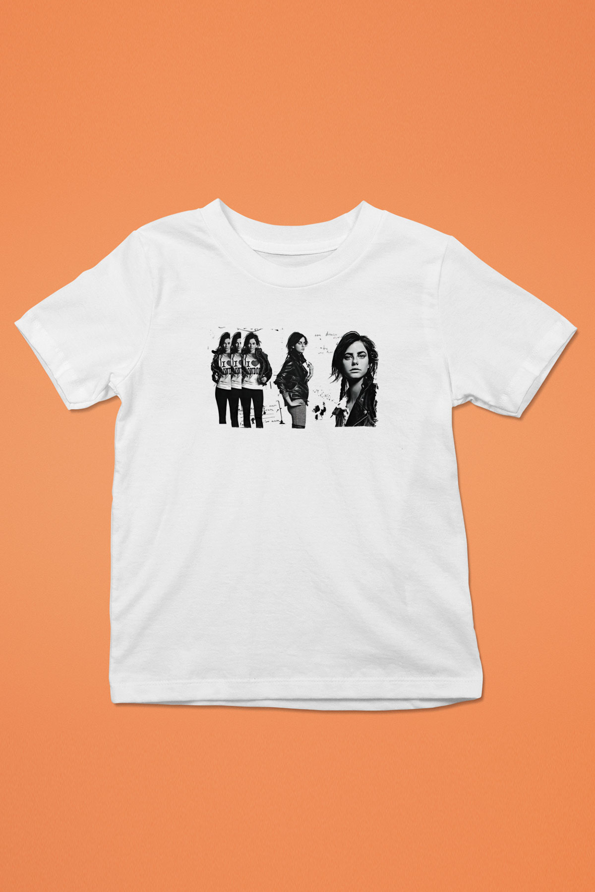 Skins Baskılı Siyah Çocuk Tişört Baskılı Beyaz Unisex Beyaz Çocuk Tişört - Tshirt