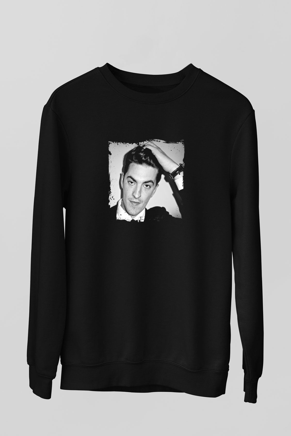 Skream Baskılı Unisex Siyah Sweatshirt