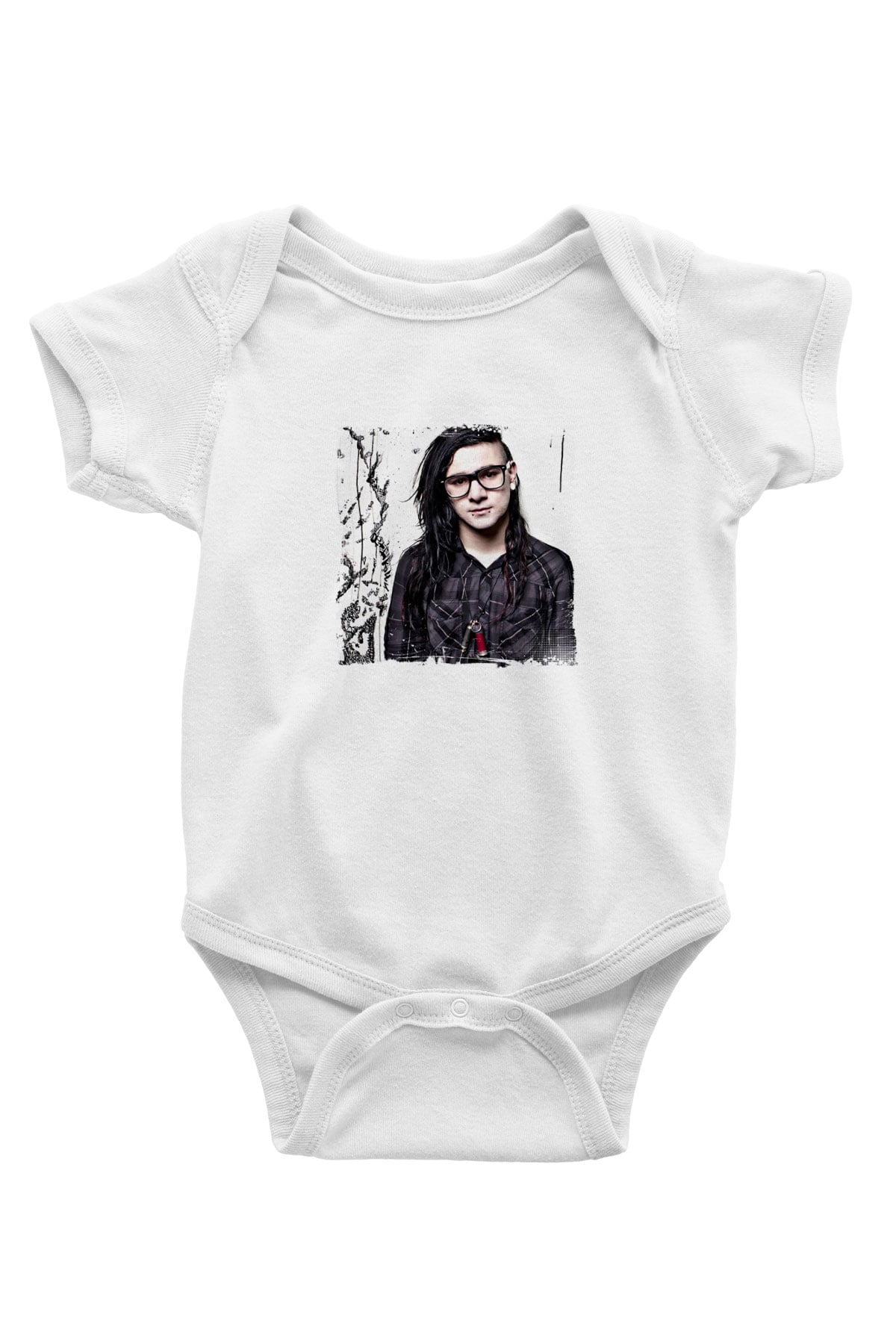 Skrillex Baskılı Beyaz Bebek Body - Zıbın