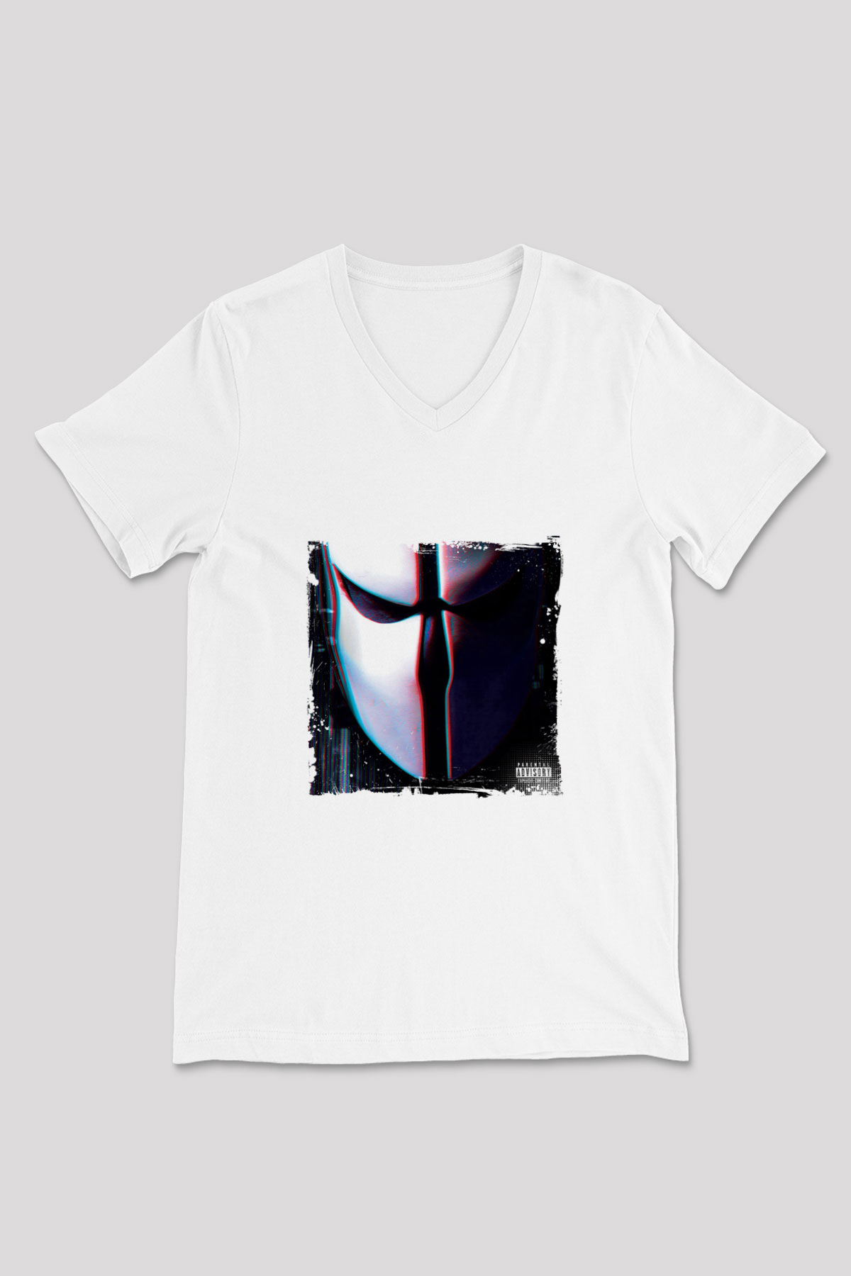 Skrillex Baskılı Beyaz V Yaka Unisex Tişört