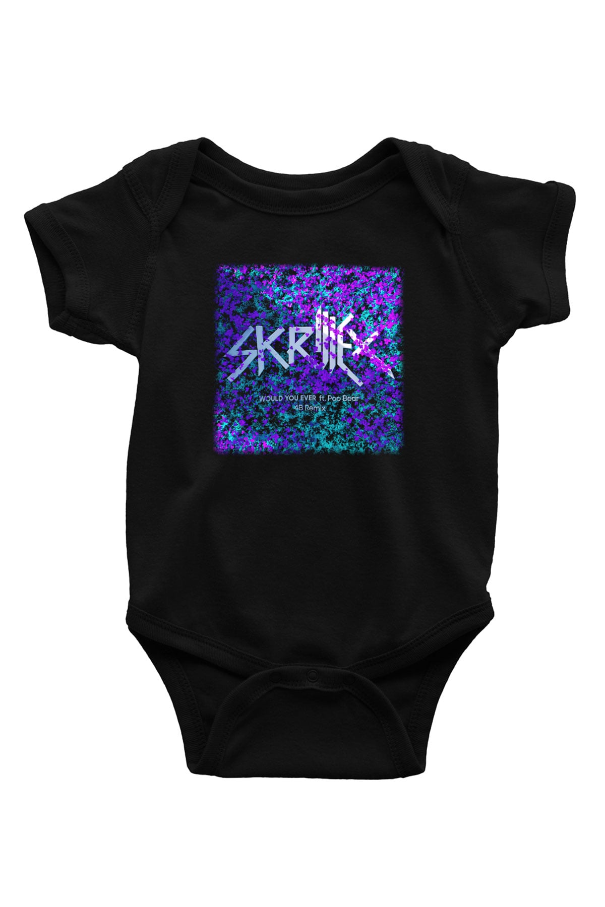 Skrillex Baskılı Siyah Bebek Body - Zıbın
