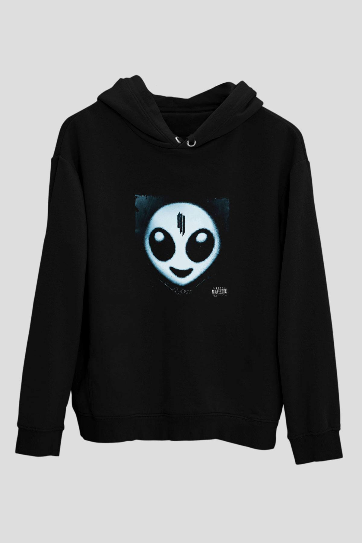 Skrillex Baskılı Unisex Siyah Hoodie