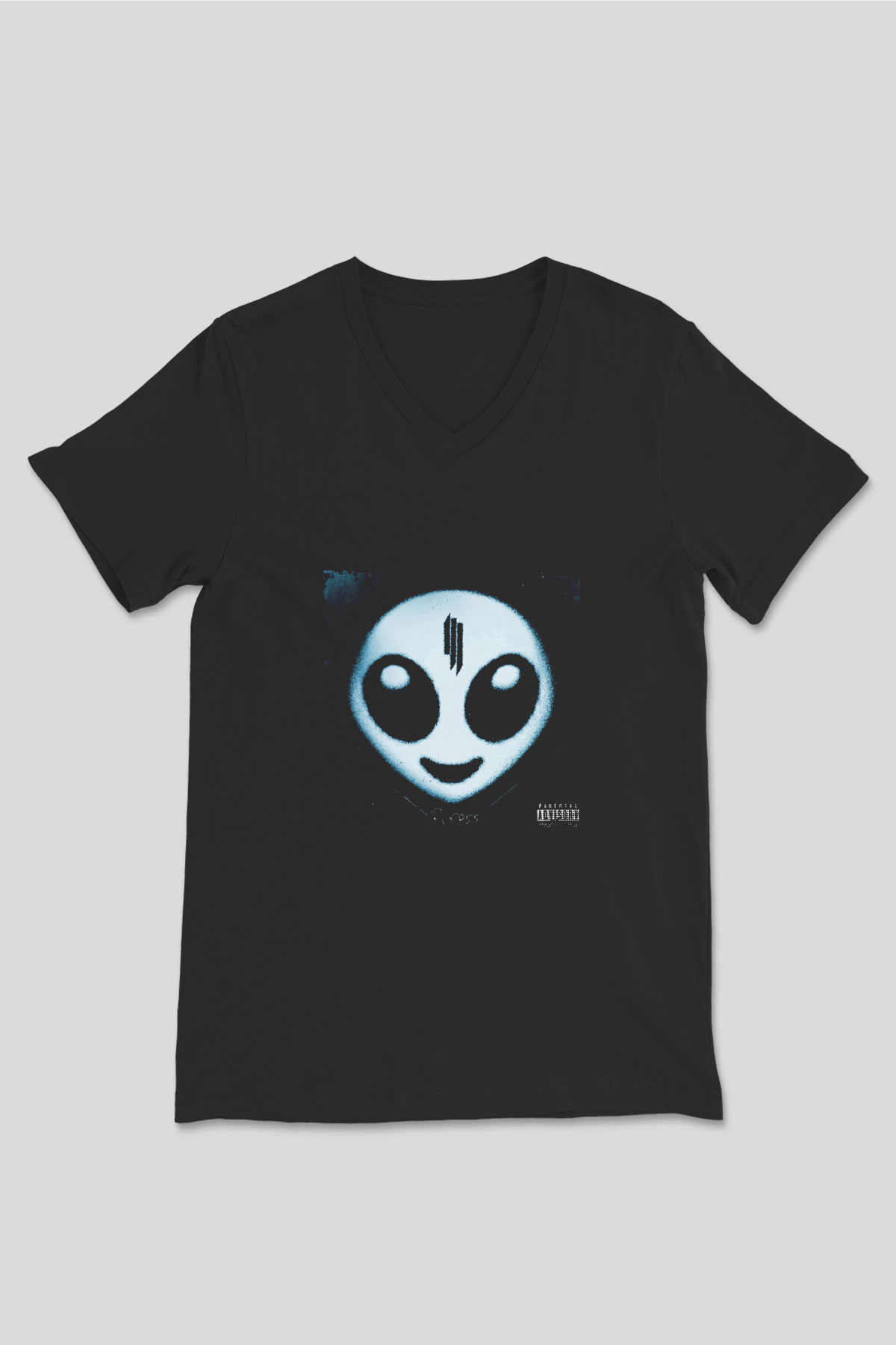 Skrillex Baskılı Unisex Siyah V Yaka Tişört