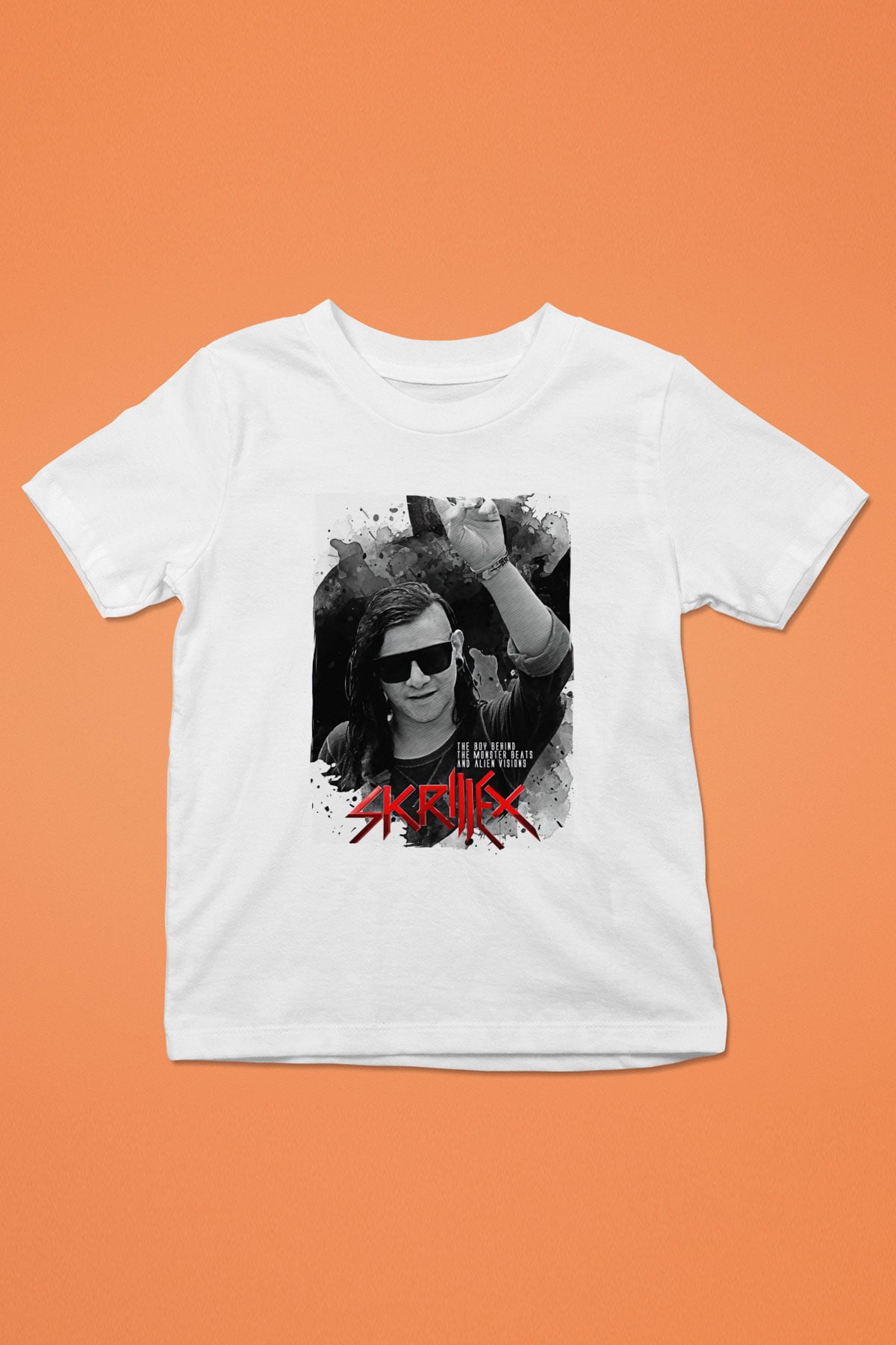 Skrillex Beyaz Unisex Çocuk Tişört