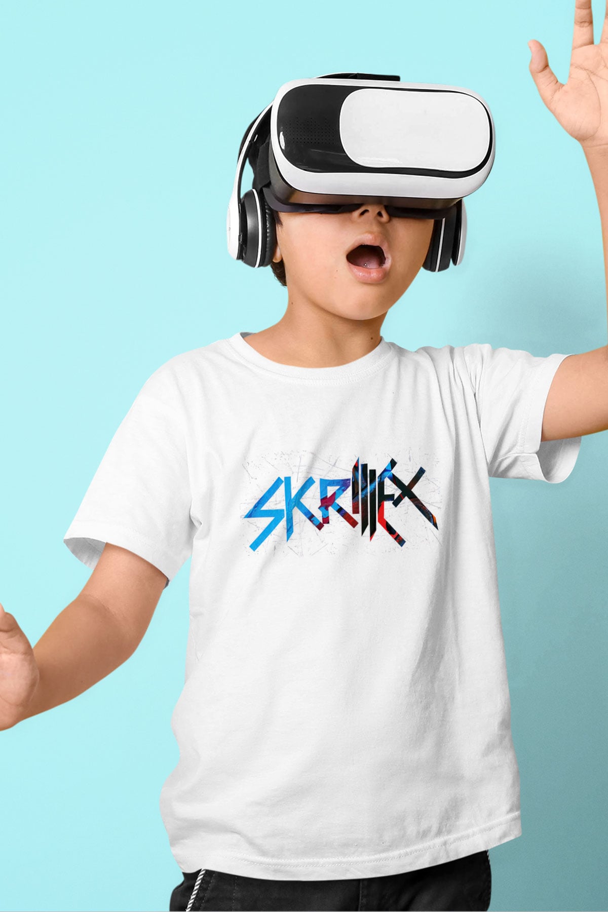 Skrillex Beyaz Unisex Çocuk Tişört