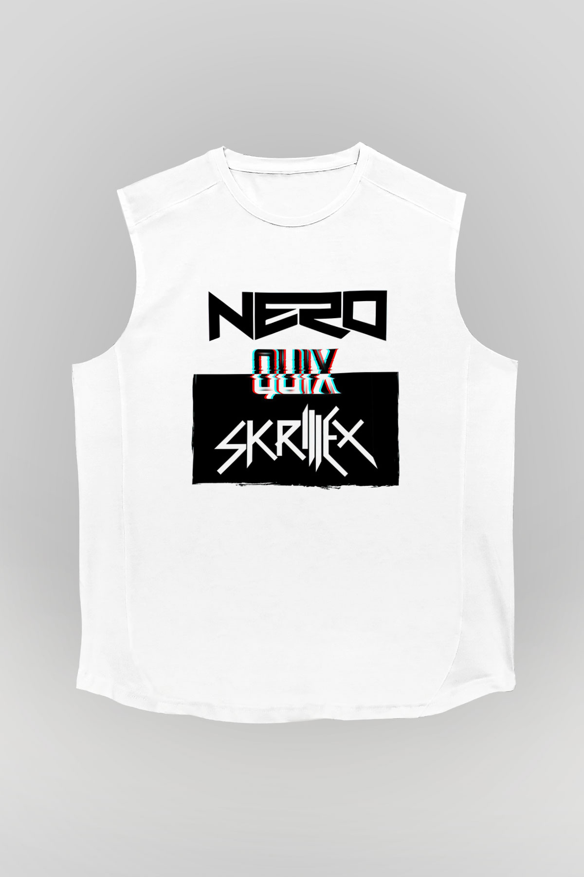 Skrillex Beyaz Unisex Kolsuz Tişört