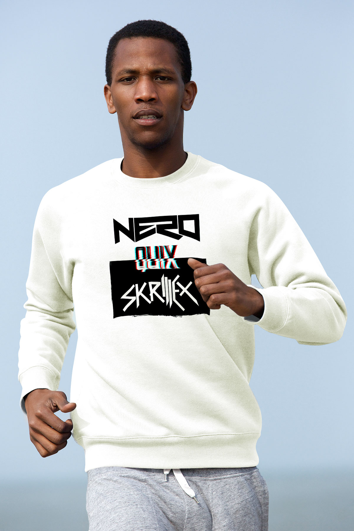 Skrillex Beyaz Unisex Sweatshirt