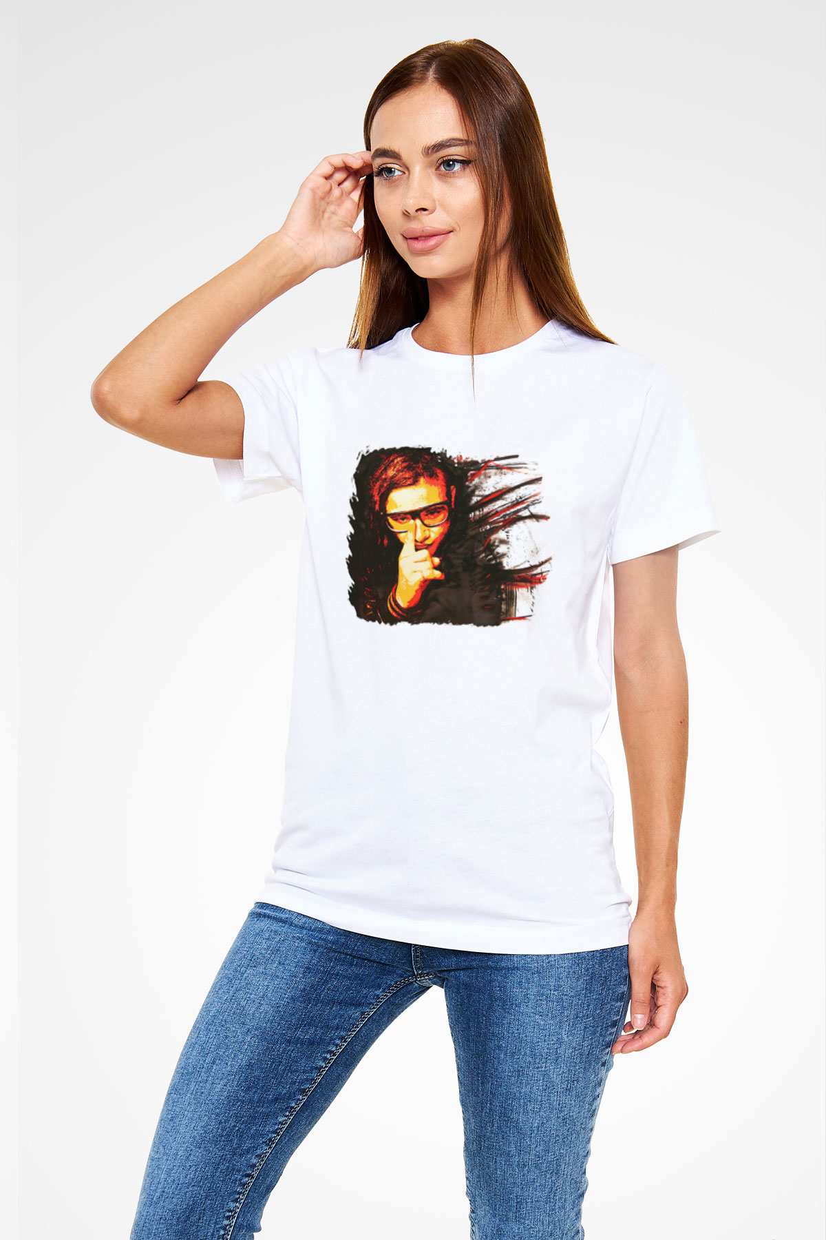 Skrillex Beyaz Unisex Tişört T-Shirt - TişörtFabrikası