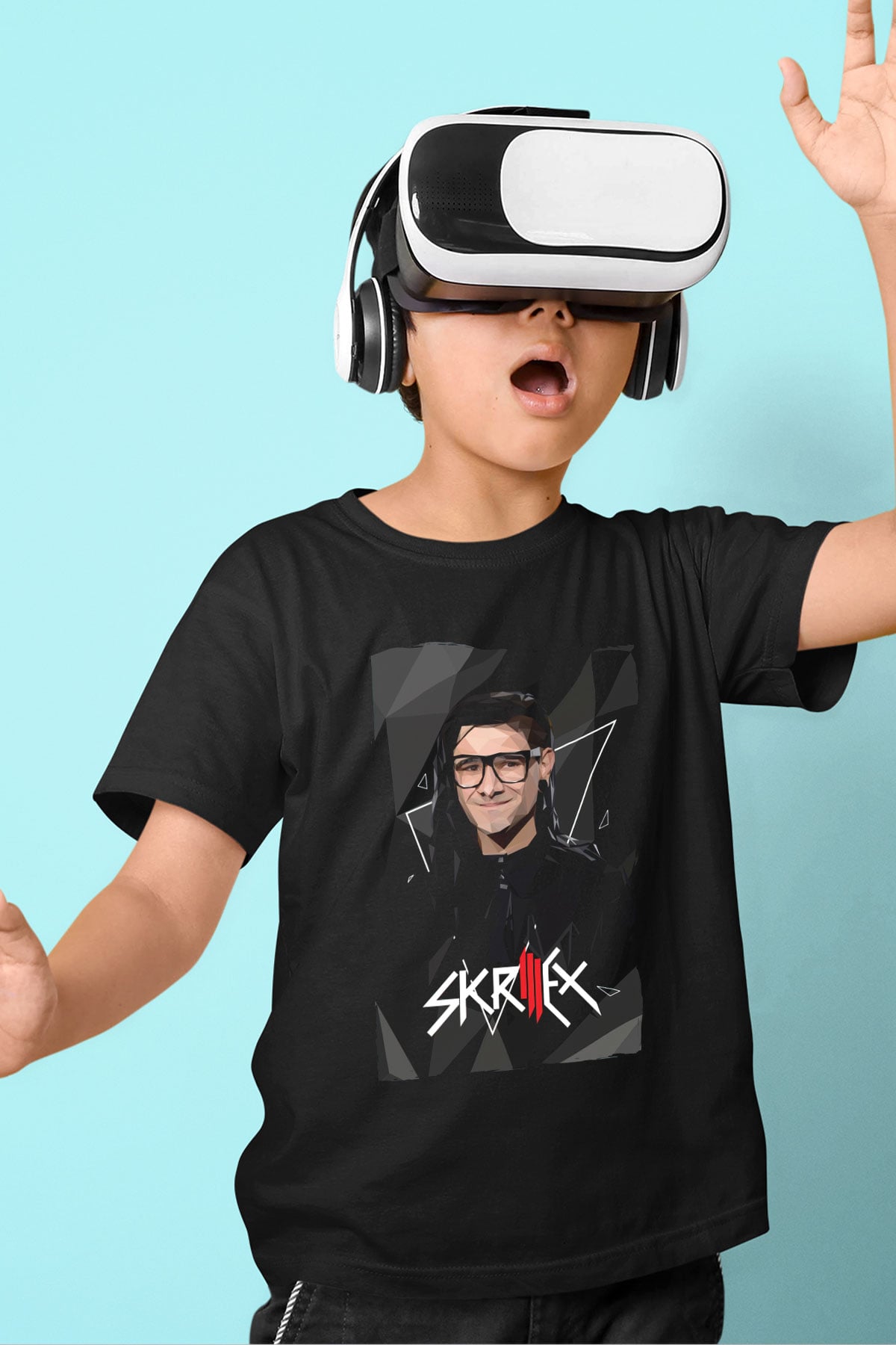 Skrillex Siyah Unisex Çocuk Tişört