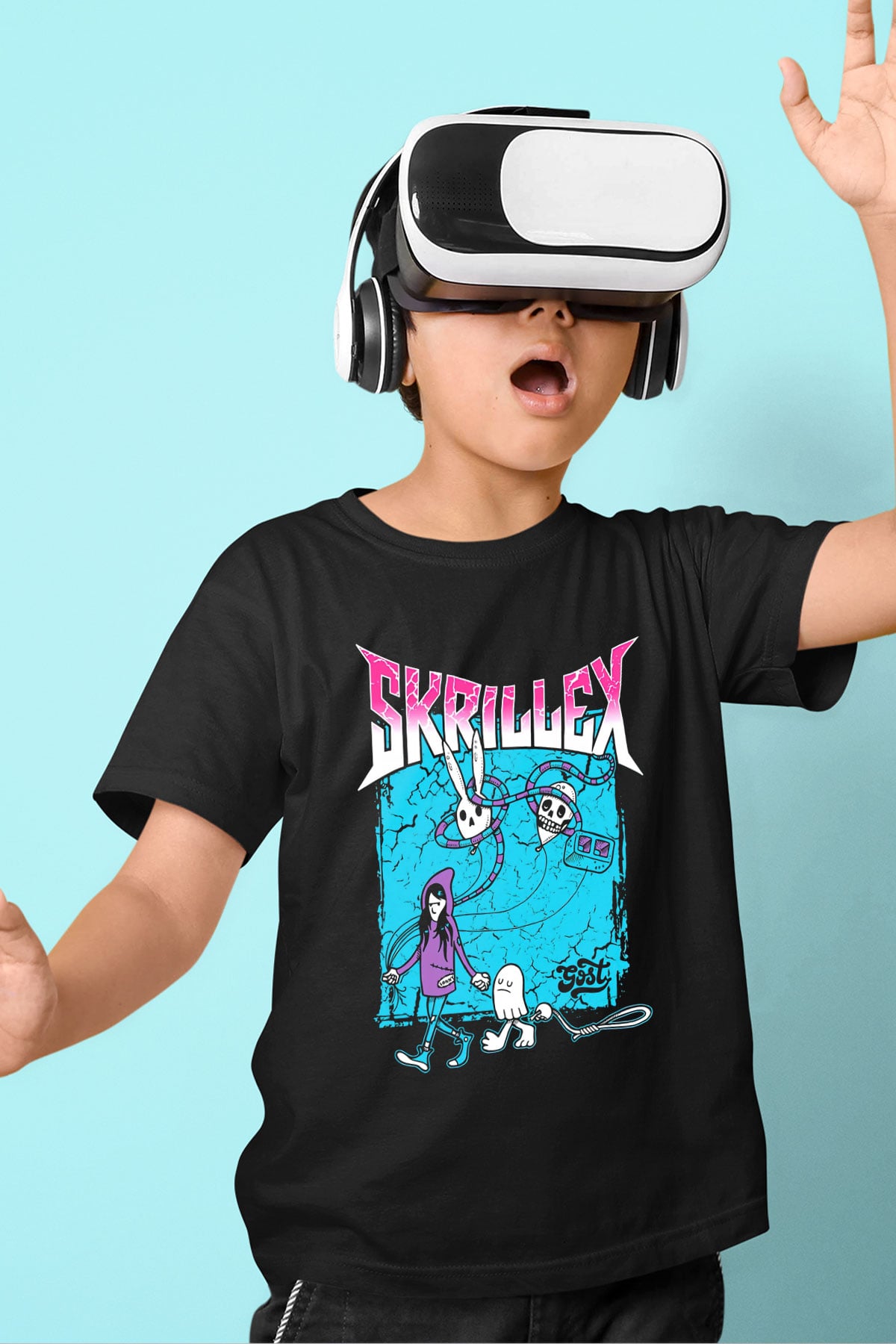 Skrillex Siyah Unisex Çocuk Tişört