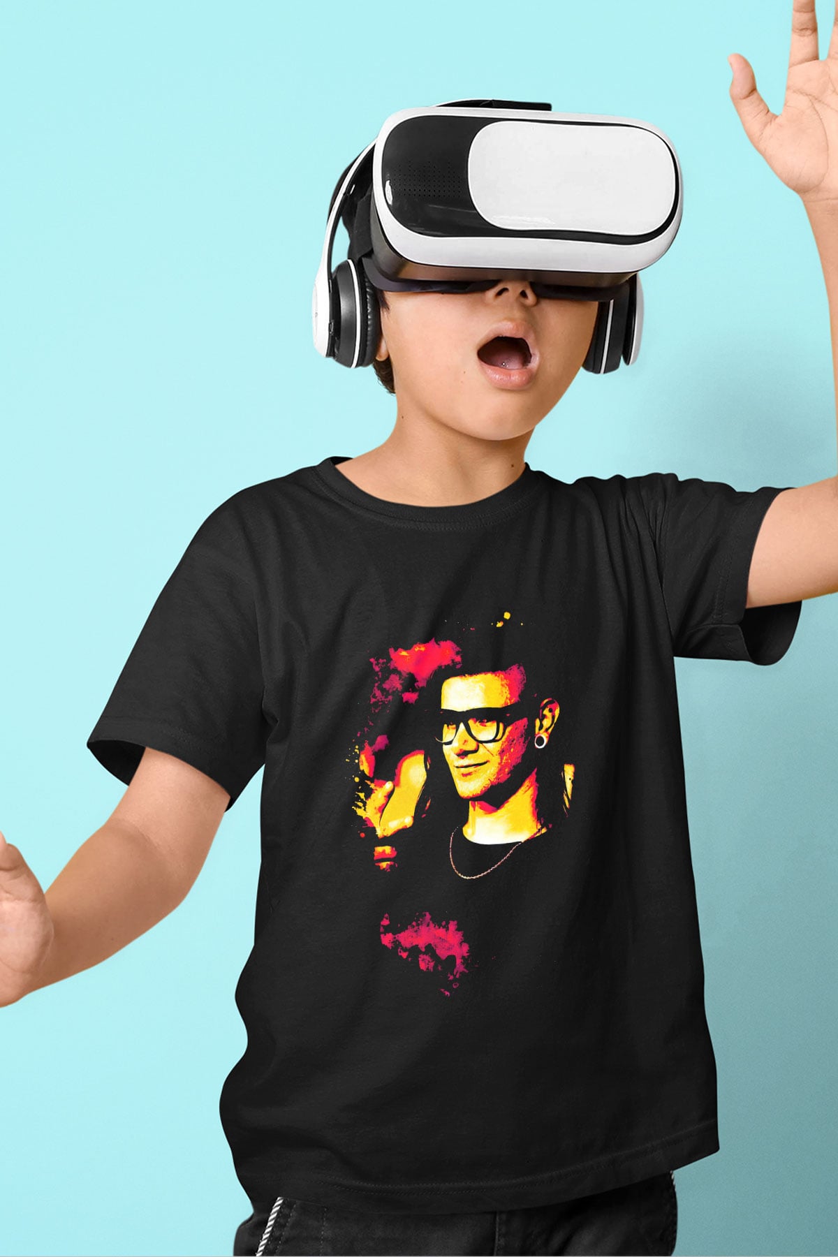 Skrillex Siyah Unisex Çocuk Tişört