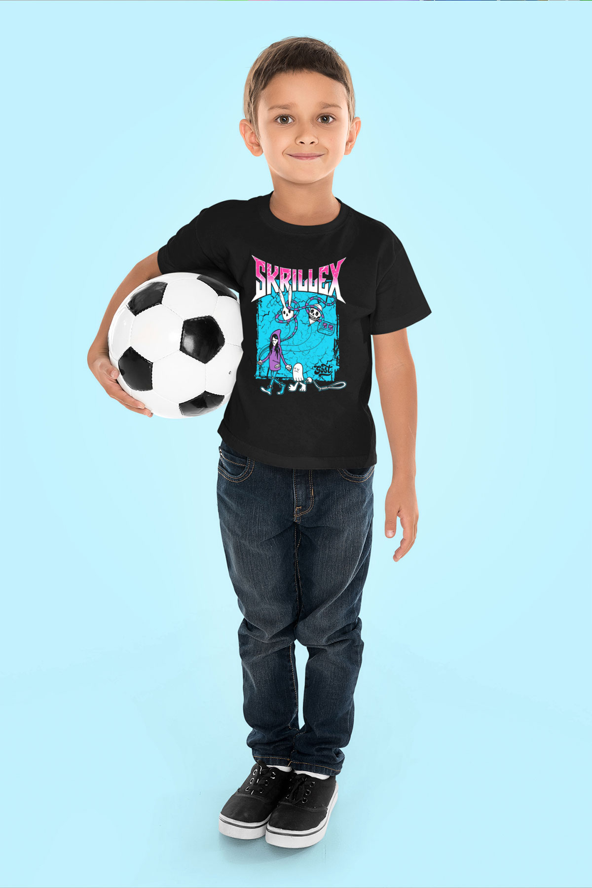 Skrillex Siyah Unisex Çocuk Tişört