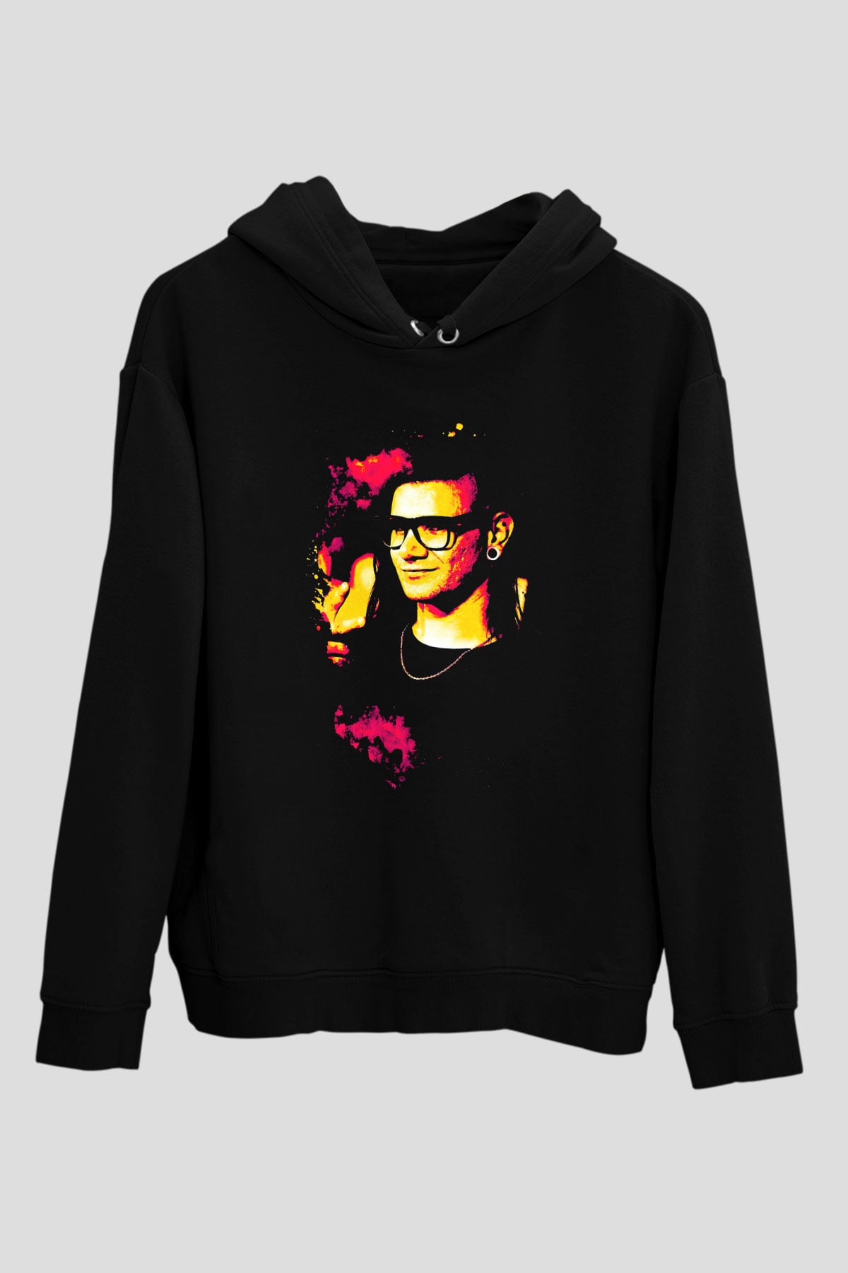 Skrillex Siyah Unisex Kapüşonlu Sweatshirt