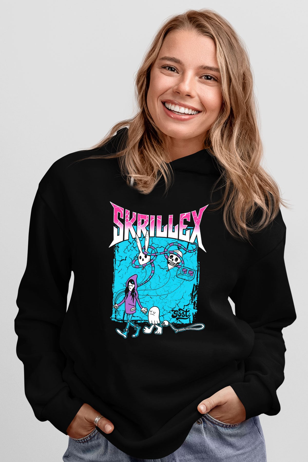 Skrillex Siyah Unisex Kapüşonlu Sweatshirt