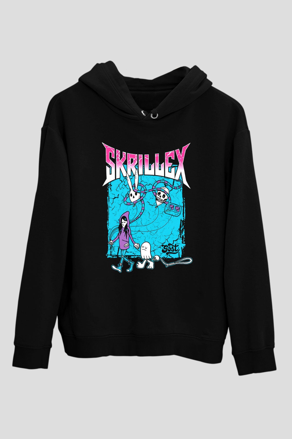 Skrillex Siyah Unisex Kapüşonlu Sweatshirt