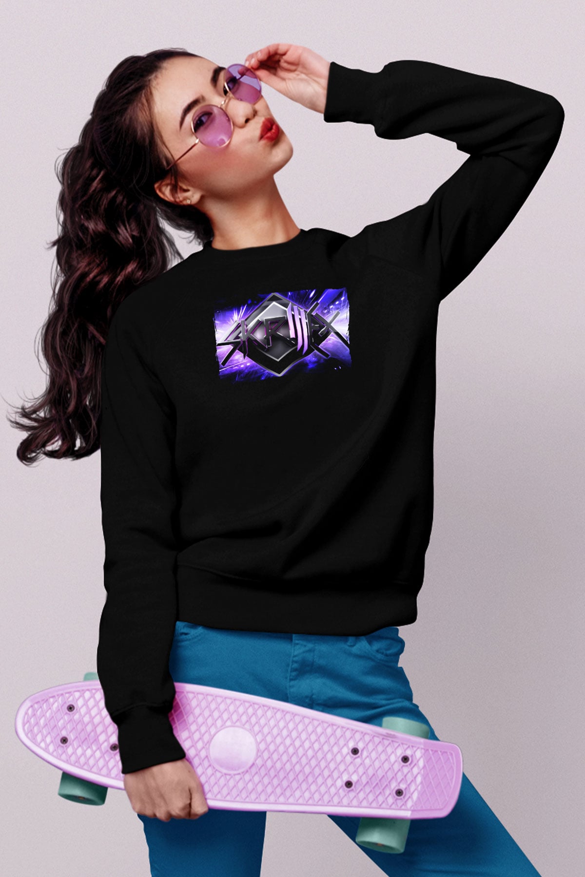 Skrillex Siyah Unisex Sweatshirt