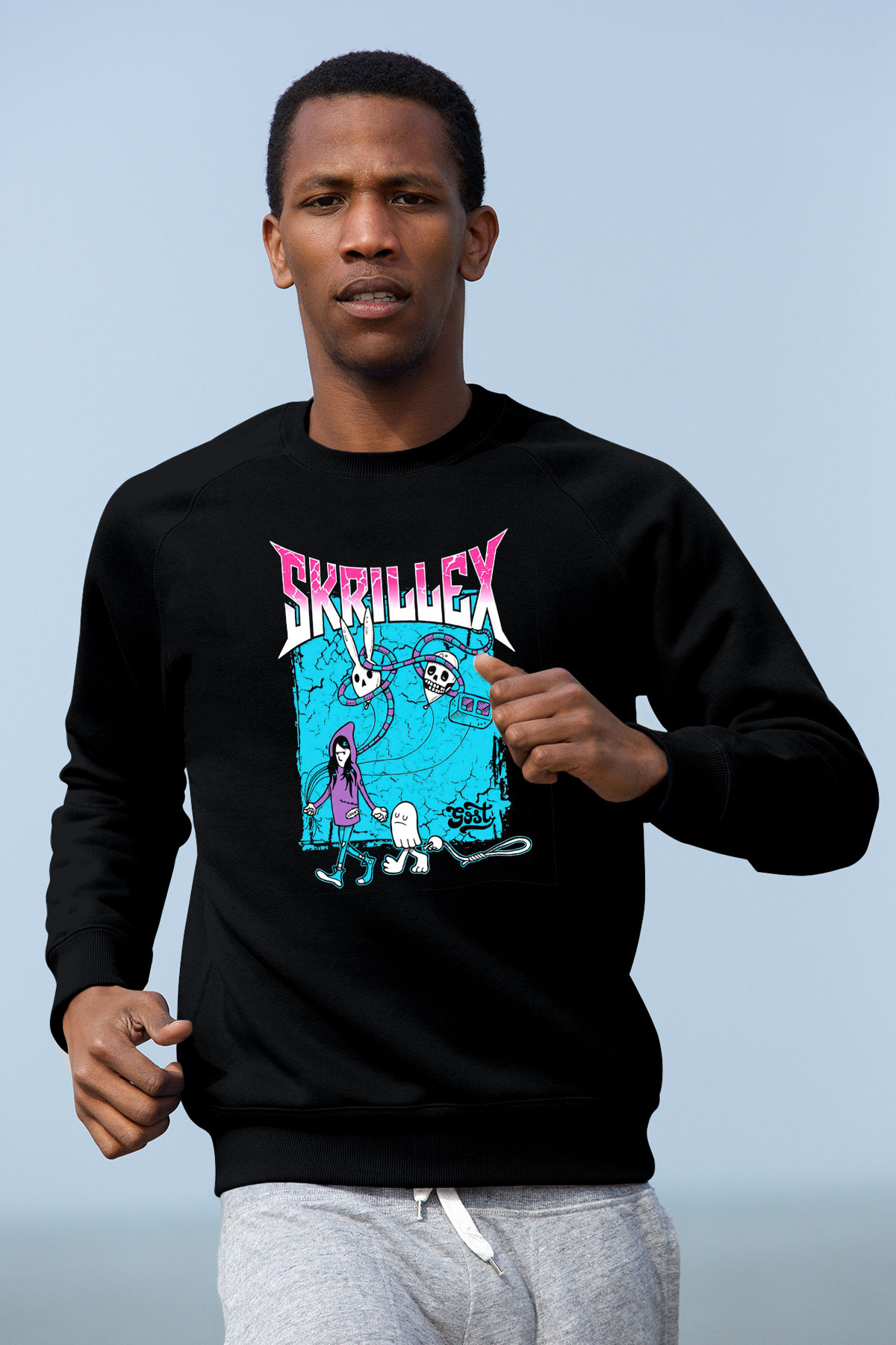 Skrillex Siyah Unisex Sweatshirt