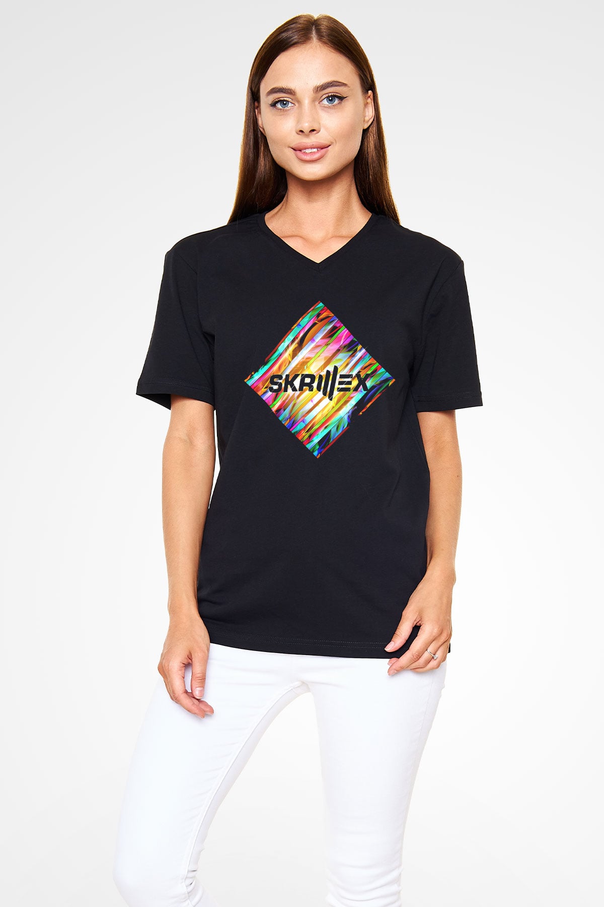 Skrillex Siyah Unisex V Yaka Tişört