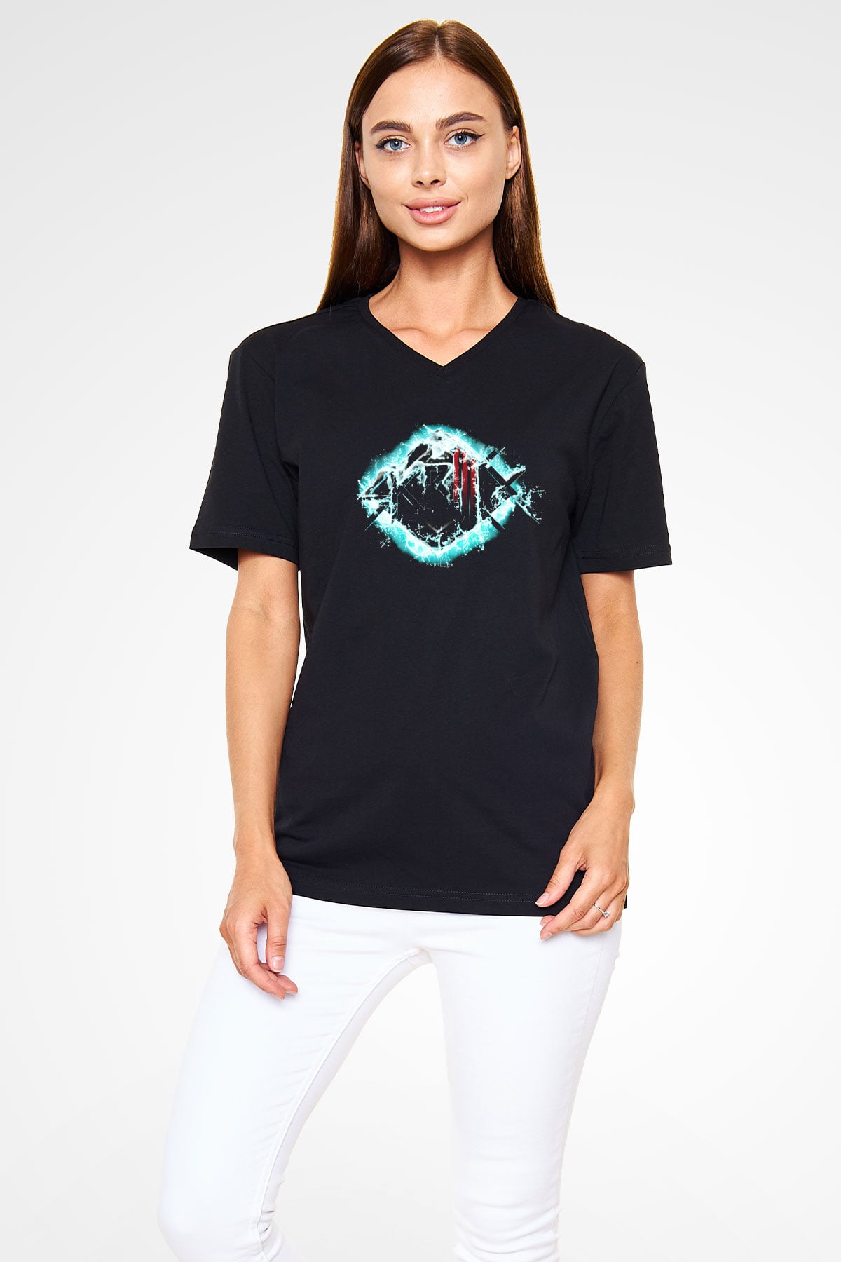 Skrillex Siyah Unisex V Yaka Tişört