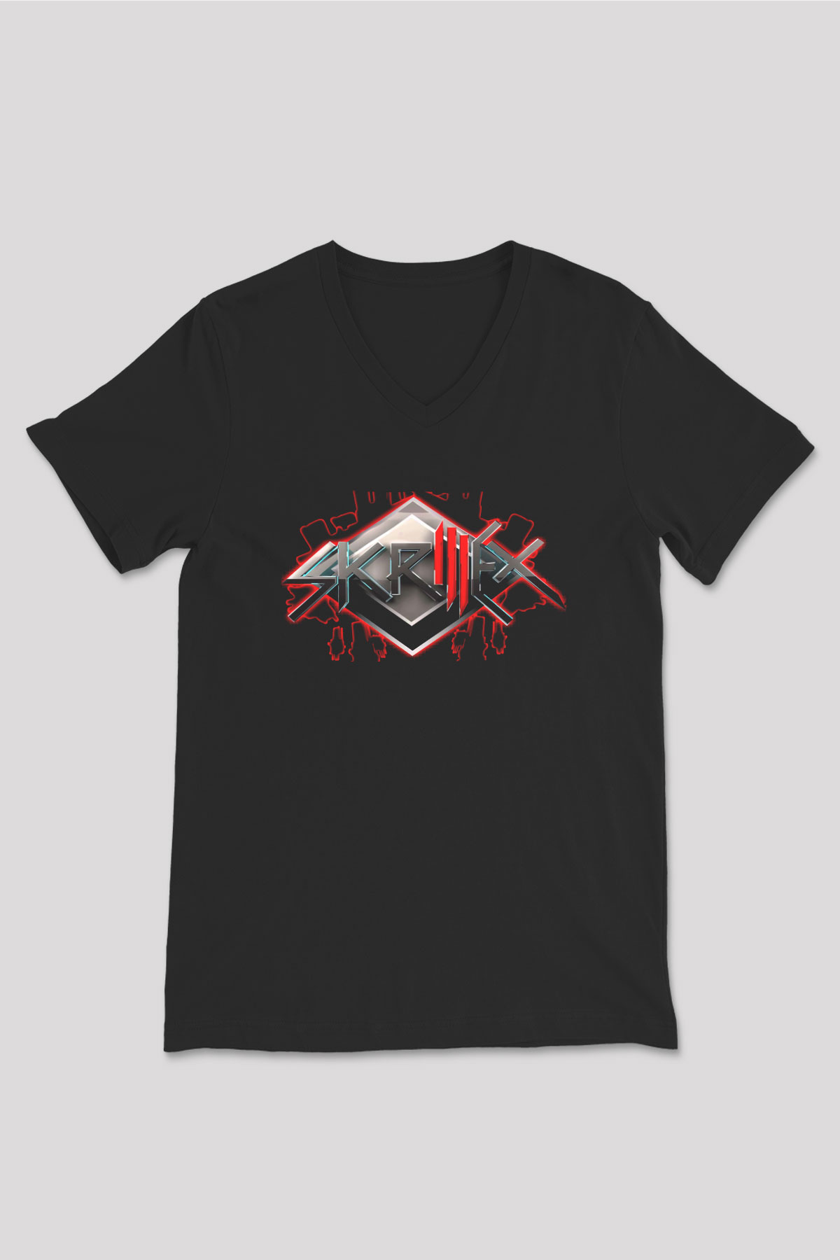 Skrillex Siyah Unisex V Yaka Tişört