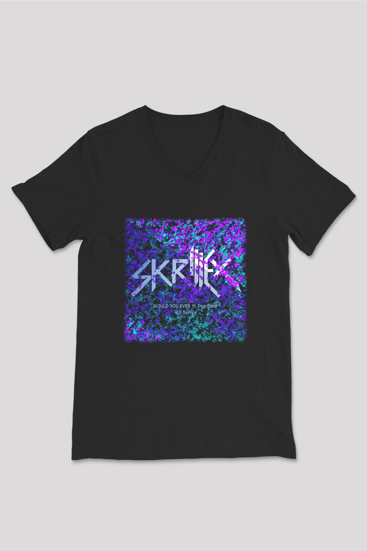 Skrillex Siyah Unisex V Yaka Tişört T-Shirt